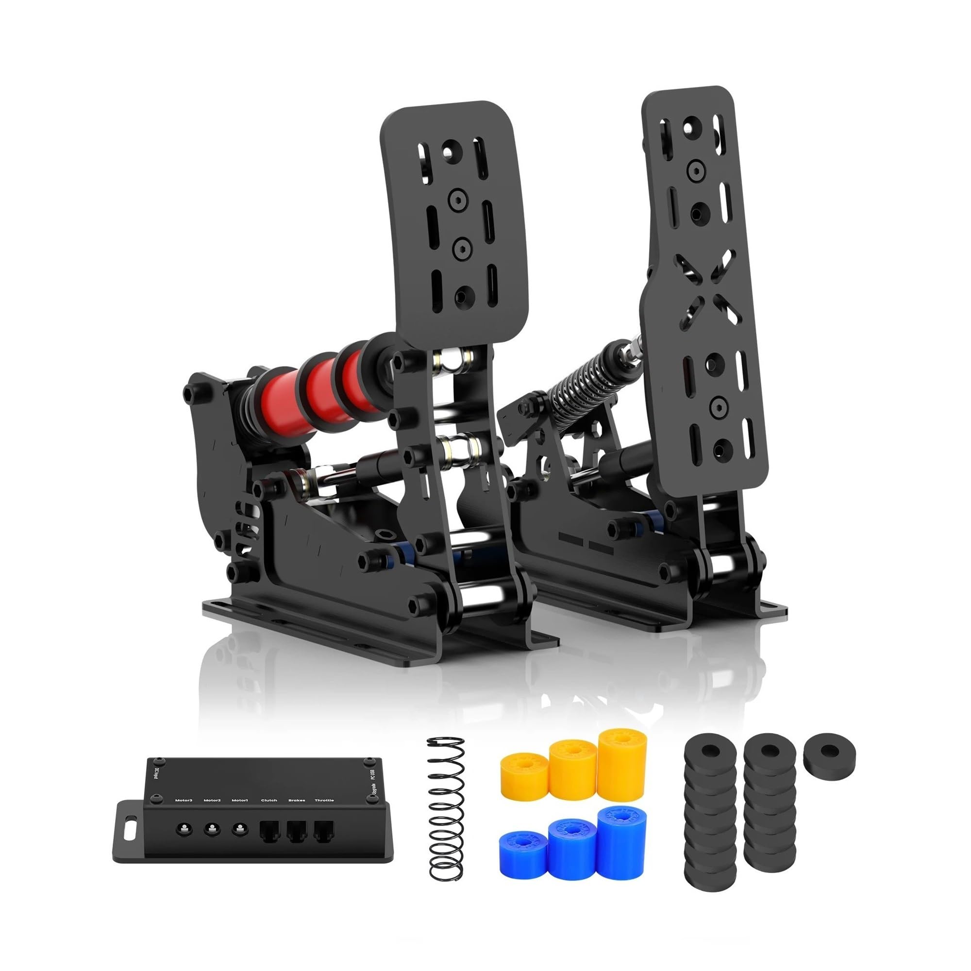 Pedales Freno Pedales Para Simulador De Carreras De PC Con Soporte Para Motor De Vibración Y Accesorios Para Juegos De Conducción Pedal Coche(Black X-P2-H2)