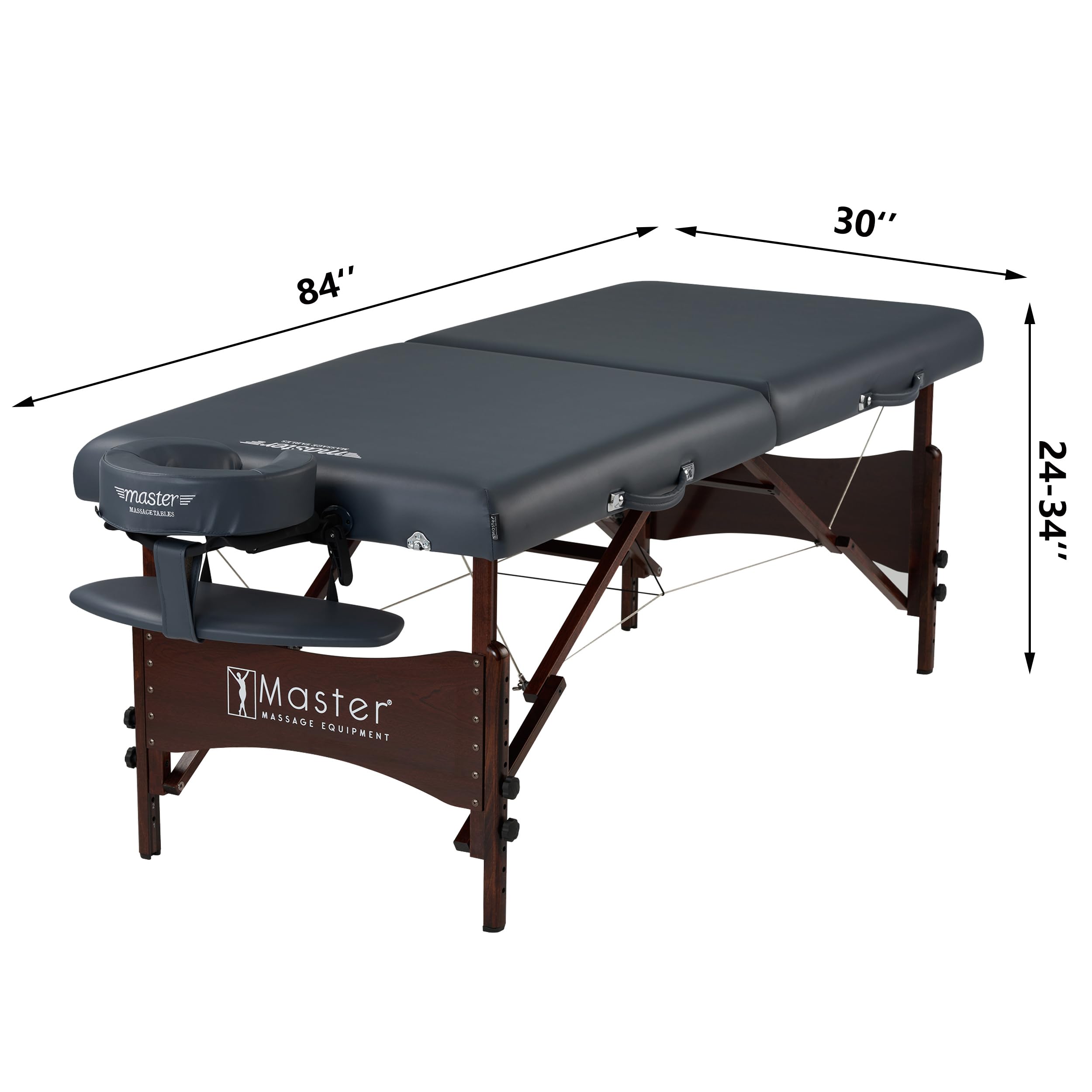 Master 30 Inch Massage Table Portable Professional Lightweight, Massage SPA Bed Adjustable, with Free Carrying Case for Massage/Beauty/Tattoo/SPA/Therapy,3 Thick Cushion (Blue)