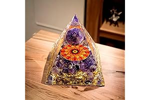 Copper Purple Orange Amethyst Healing Generator Orgone Pyramid For Healing
