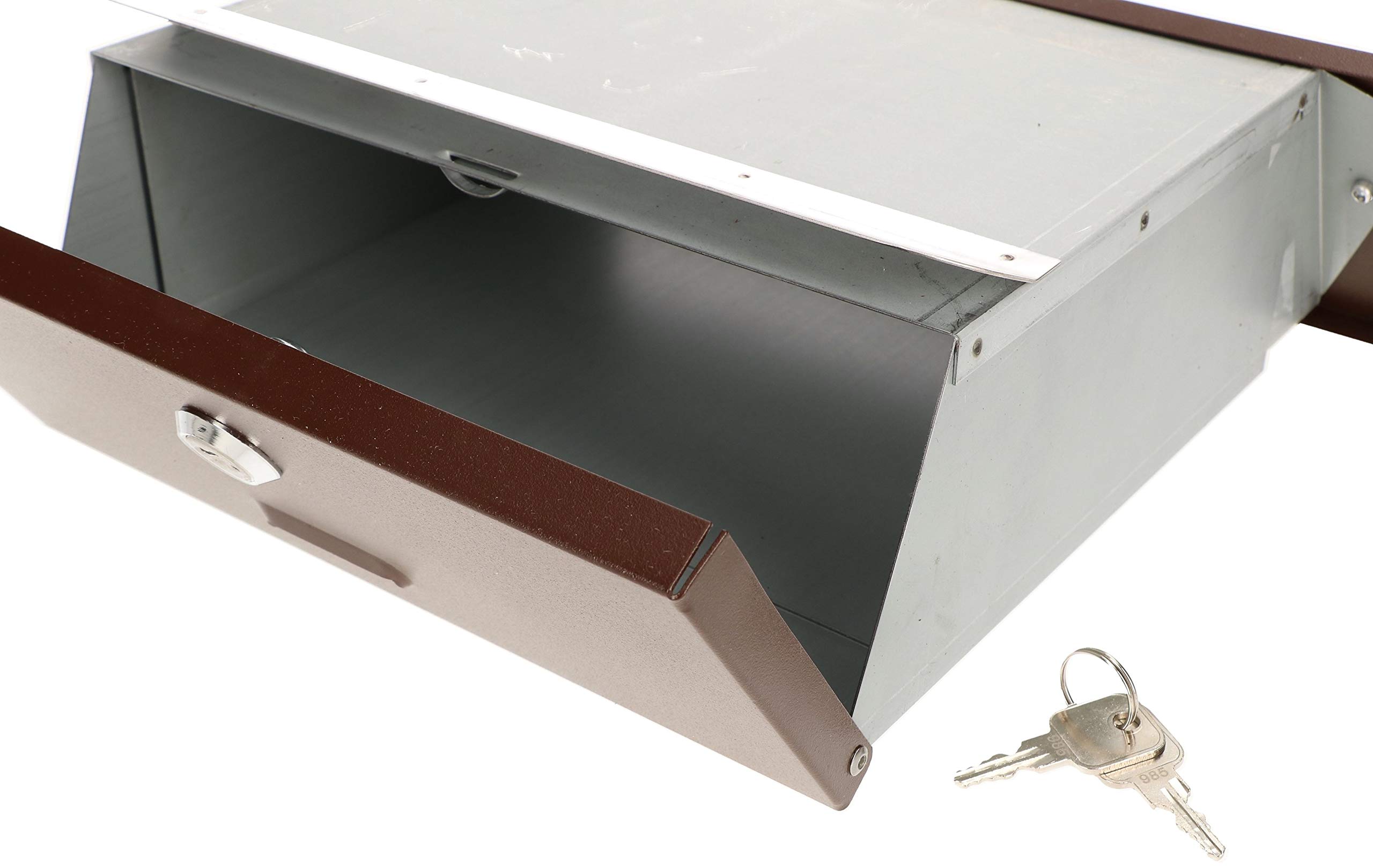KOTARBAU® Buzón de Acero, Buzón de Pared Exterior, Buzón empotrable Regulable de 160 – 295 mm con 2 Llaves, Buzón Correos Exterior para empotrar, Buzón marrón, Bocacartas