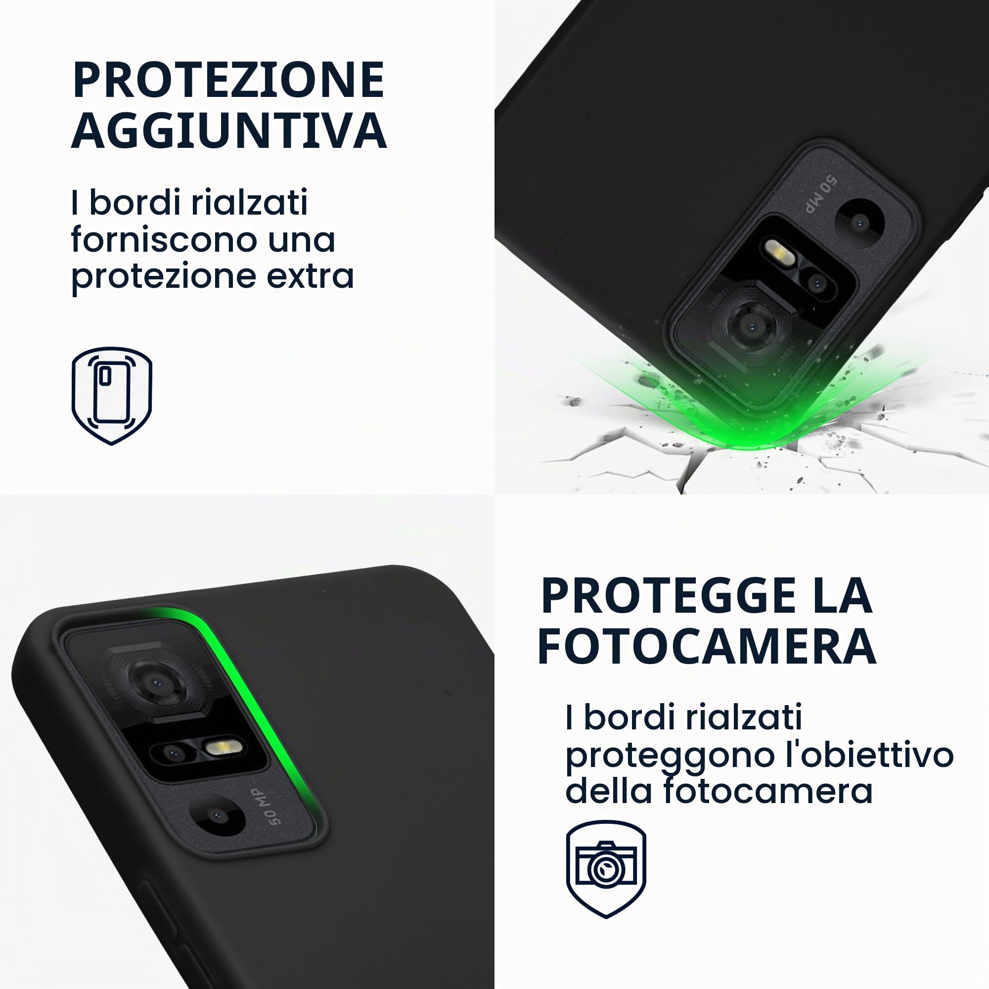 LYJERRY Custodia + Vetro Temperato Per TCL 40 NxtPaper 5G – Trasparente, Morbido E Antiurto