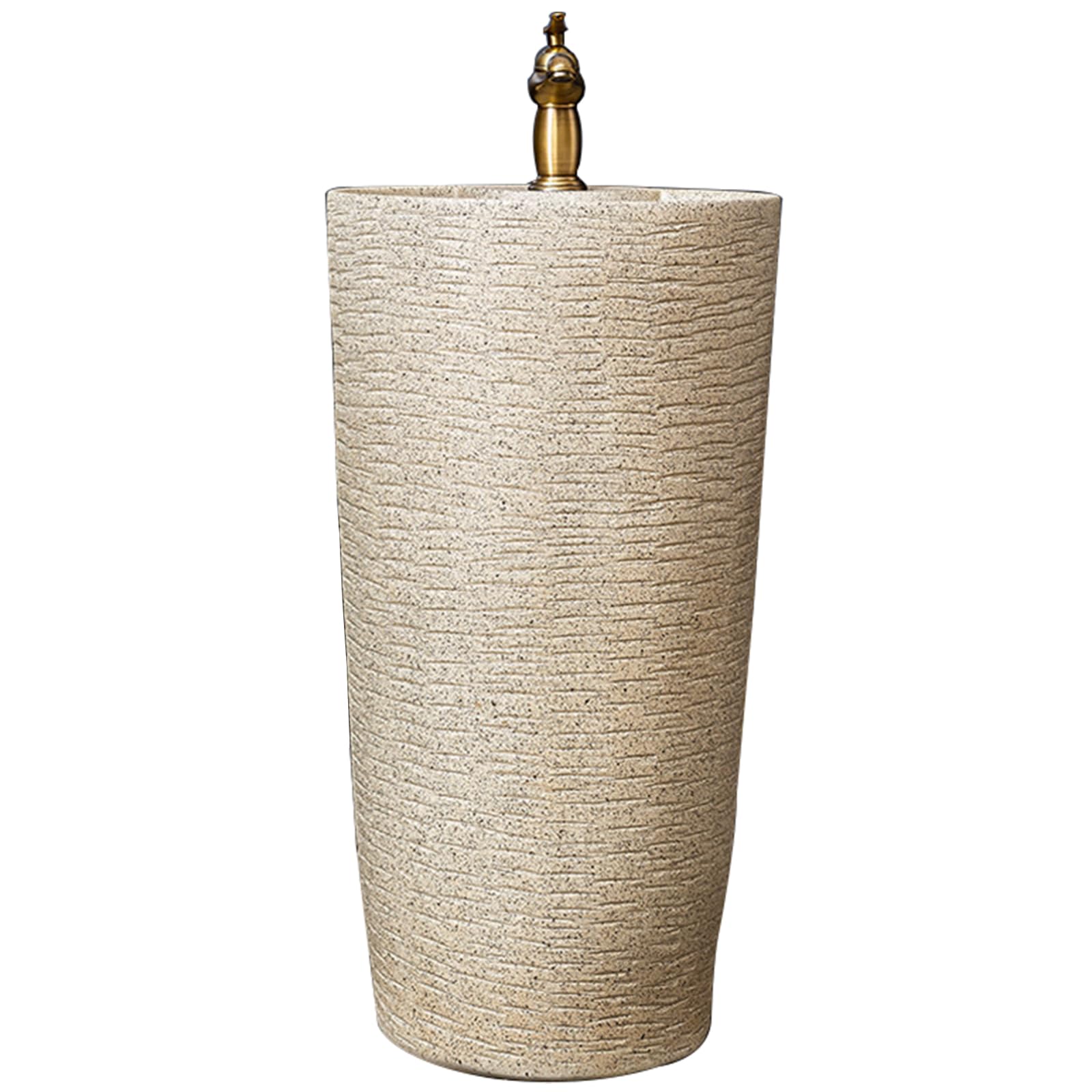 WDSOPK Pedestal Sink, Freestanding Bathroom Pedestal Sink, Pedestal Bathroom Sink for Indoor and Outdoor, Modern Bath Porcelain Pedestal Sink