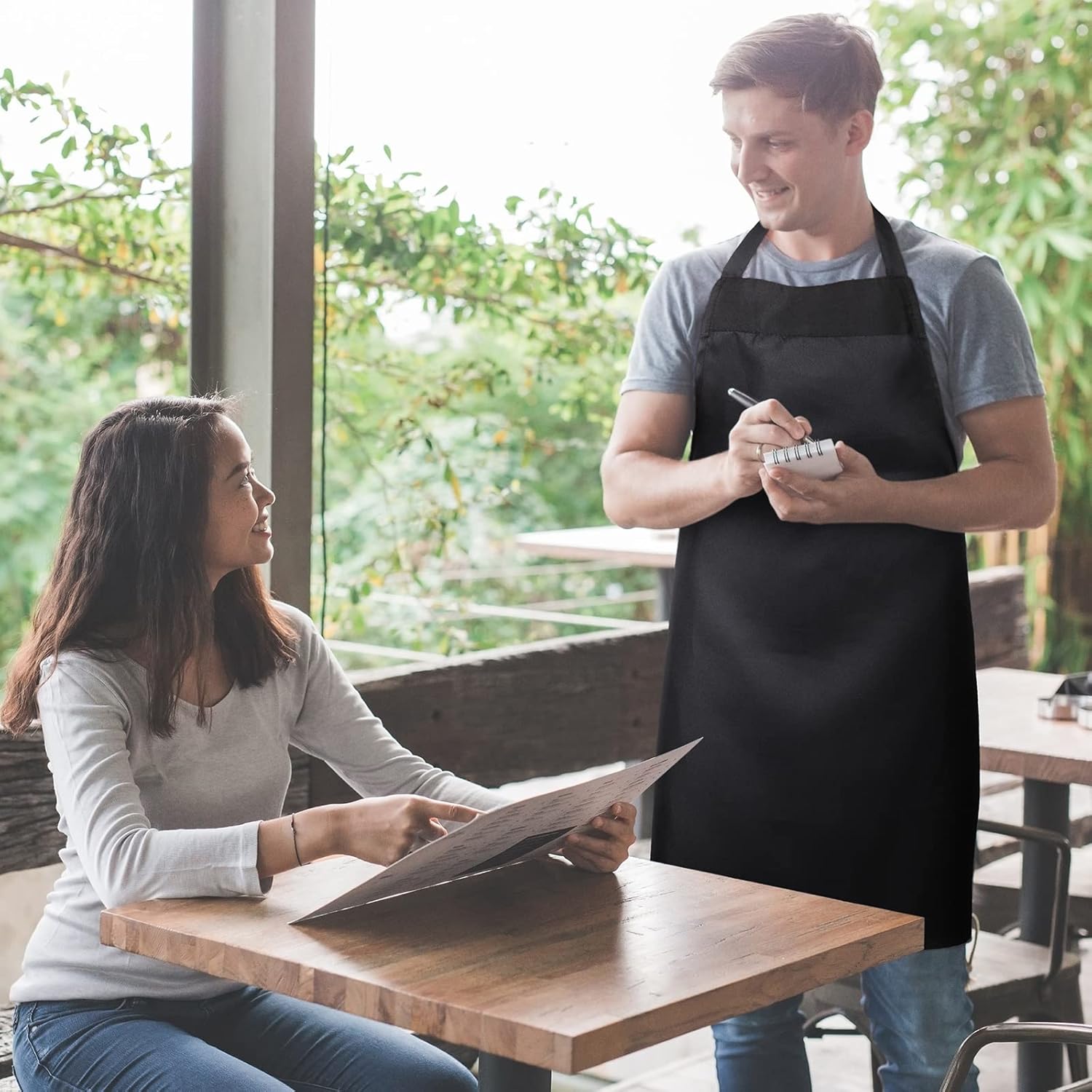 Foaincore 24 Pack Bib Aprons, Unisex Apron No Pocket Bulk Machine Washable Plain Aprons for Women Men Chef Kitchen Drawing - Image 6