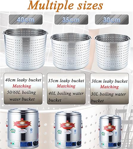 Miniatura 7 de Cesta de vapor de acero inoxidable solamente, cubos de hervir con fugas de mariscos, filtro de freidora de pavo, utensilios de cocina de mariscos