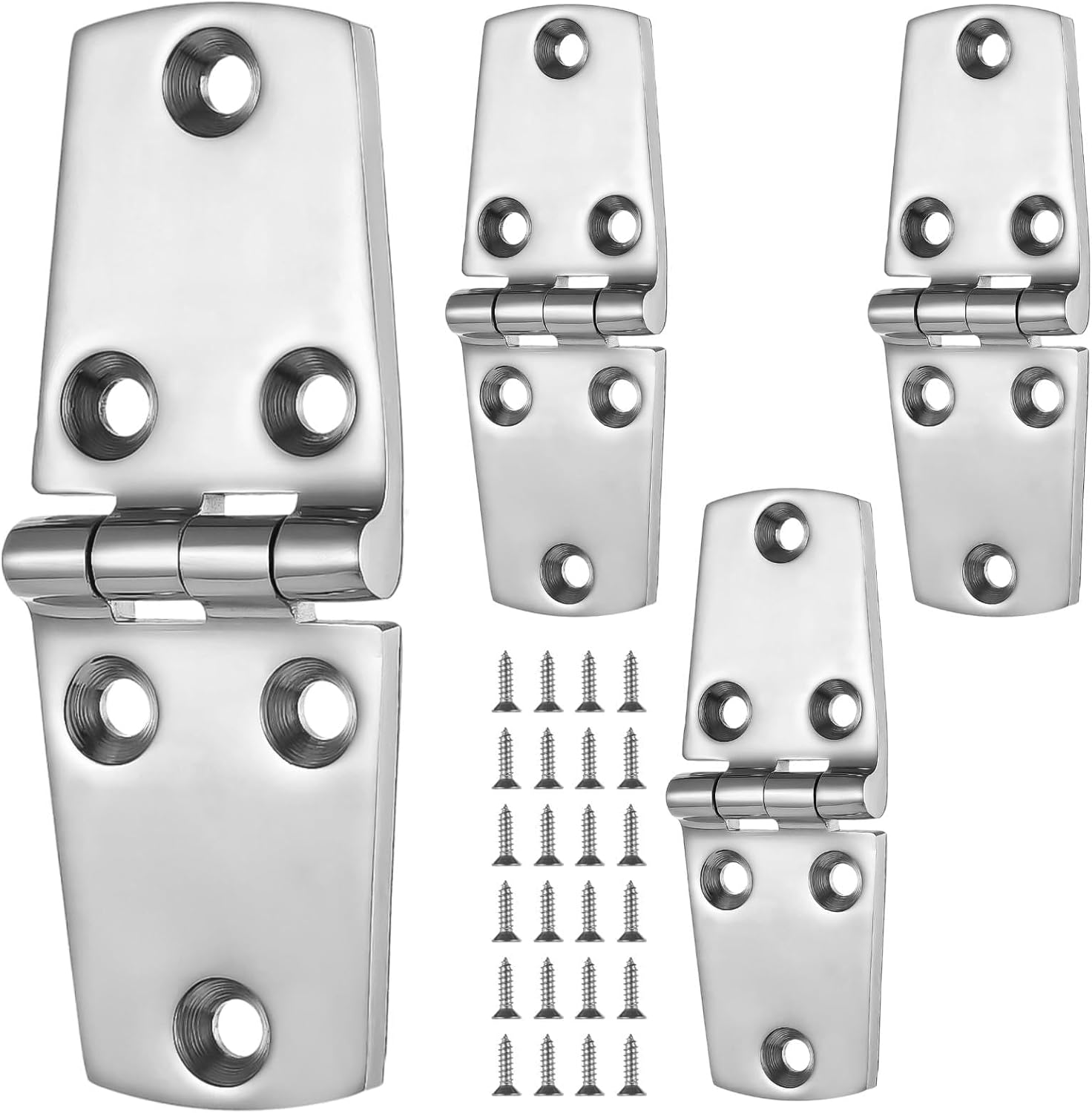 4 Pcs Strong Boat Hinges, Heavy Duty Boat Hatch Hinges Casting Cabinet Door Hinge with Screws, 4 X 1.5 Inches Marine Grade 316 Stainless Steel
