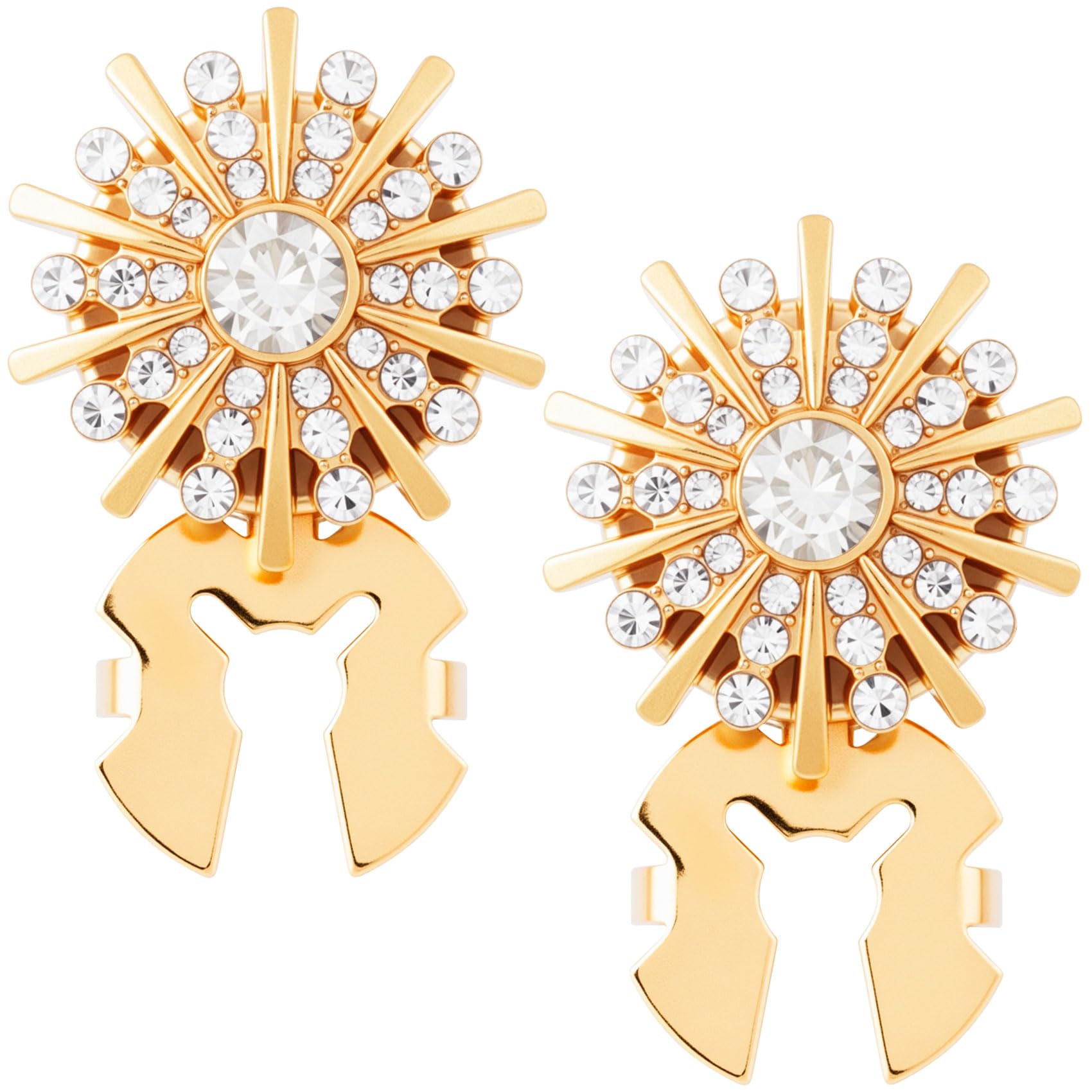Rhinestone Button Covers, Gold Crystal Clip on Button Covers, Decorative Formal Cufflink Buttons-image-24