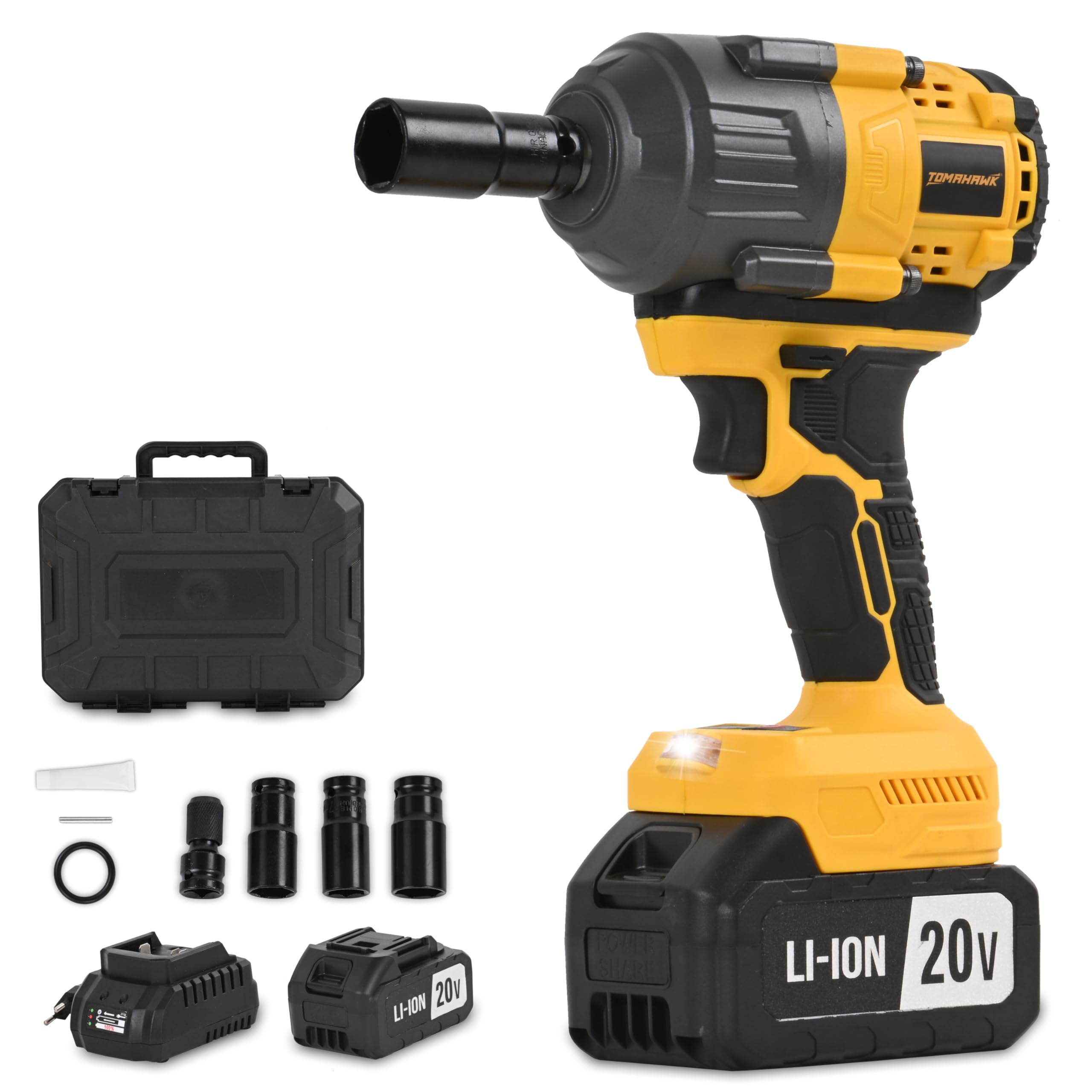 Tomahawk® TIW-800-Impact Wrench Set-CL impact wrench | No load Speed 2400 RPM & Max. Torque 550Nm | 20 V - 3.0Ah Battery With High Speed Charging & Adjustable speed-image-19