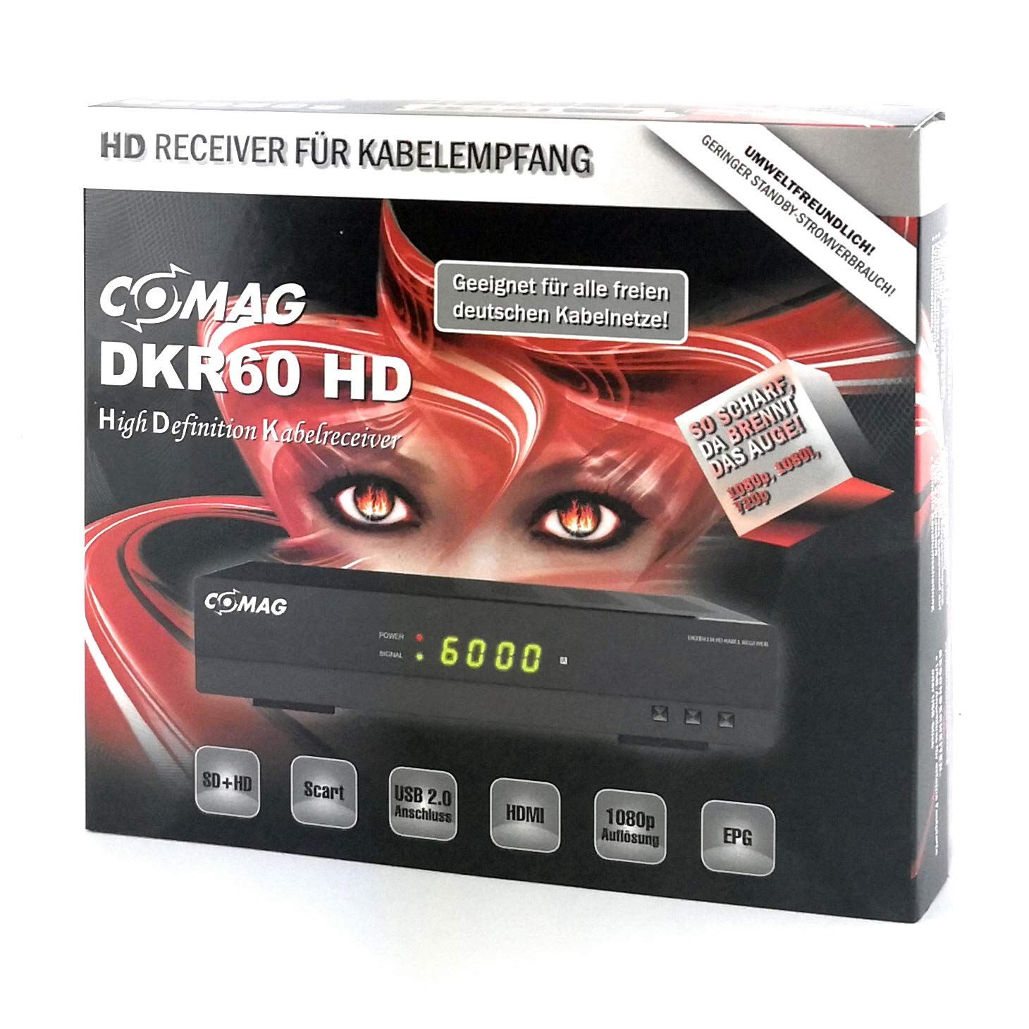 Comag DKR 60 HD digitaler Full HD Kabel-Receiver (PVR Ready, HDTV, DVB-C, Time Shift-Funktion, HDMI, SCART, USB 2.0) schwarz