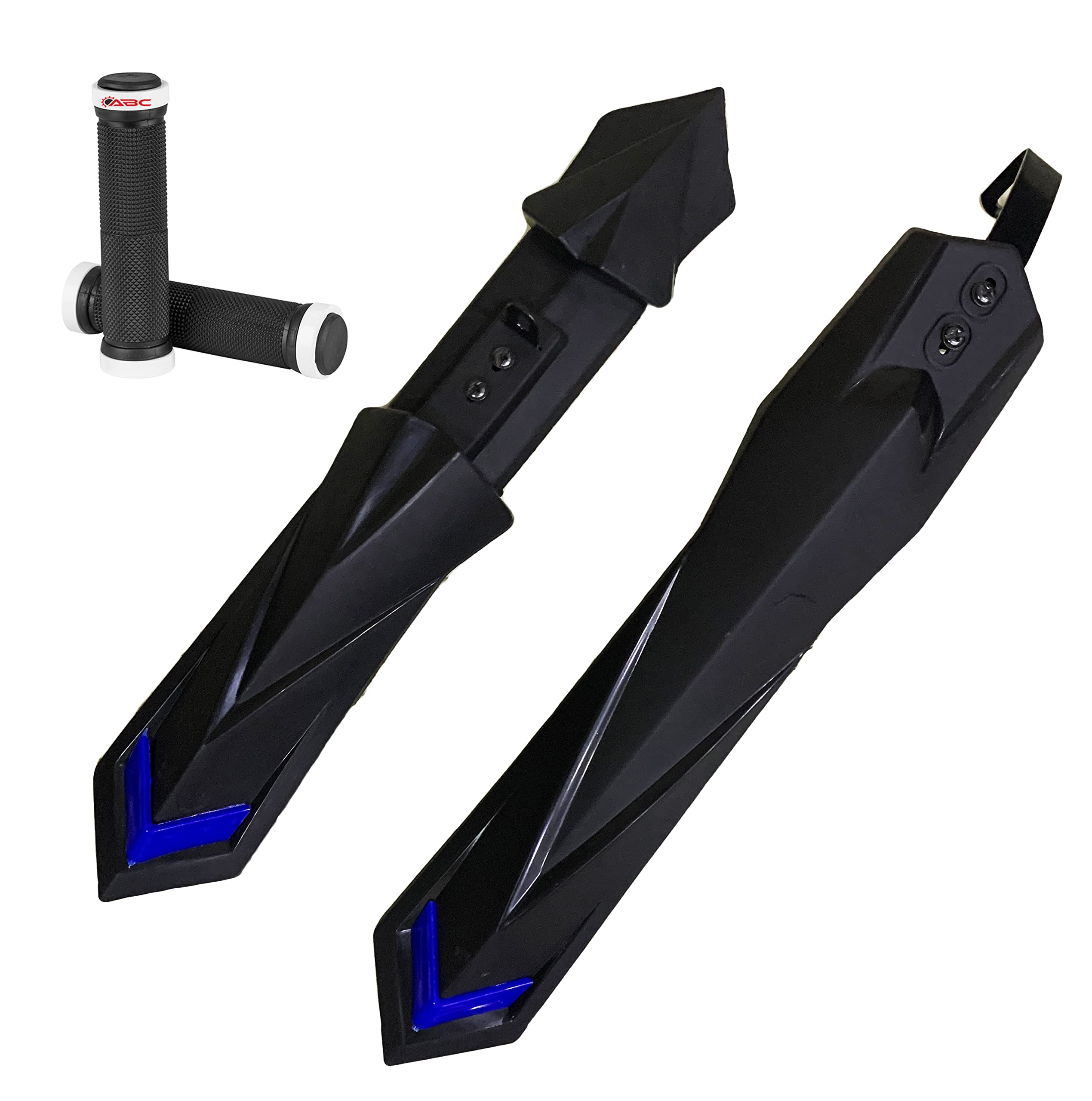 ABC Bicycle Front & Rear Mudguard Dual Tone with Long Patti Fitting + 1 Handle Grip (Black Blue) (B0B5HXK1K6) Amazon Price History, Amazon Price Tracker