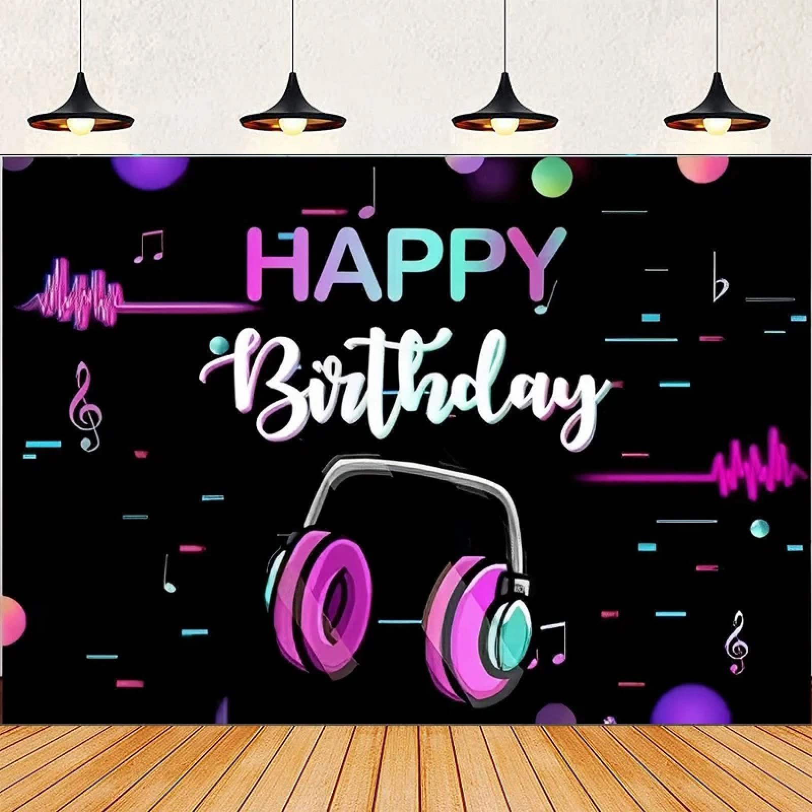 Fotografia Sfondo Musica Buon Compleanno Bambini Adulti Popolare Banner Musicale DJ Party Decor Ritratto Shooting Poster