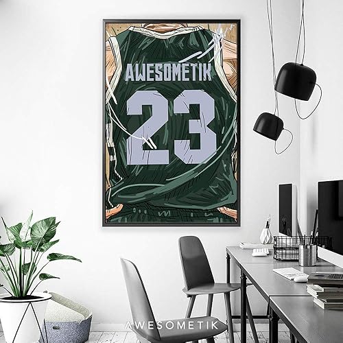 Miniatura 7 de "AWESOMETIK" MilwaukeeBasketball PERSONALIZED Jersey Canvas Print, Basketball Fan, Kids Decor, Man Cave Gift Wall Art, Office Home Decor. Ready to