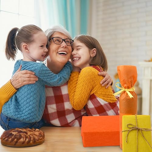 Miniatura 3 de 100 hojas de papel de seda con temática de otoño para envolver regalos, papel de seda de color marrón, caqui, naranja, amarillo, para bolsas de