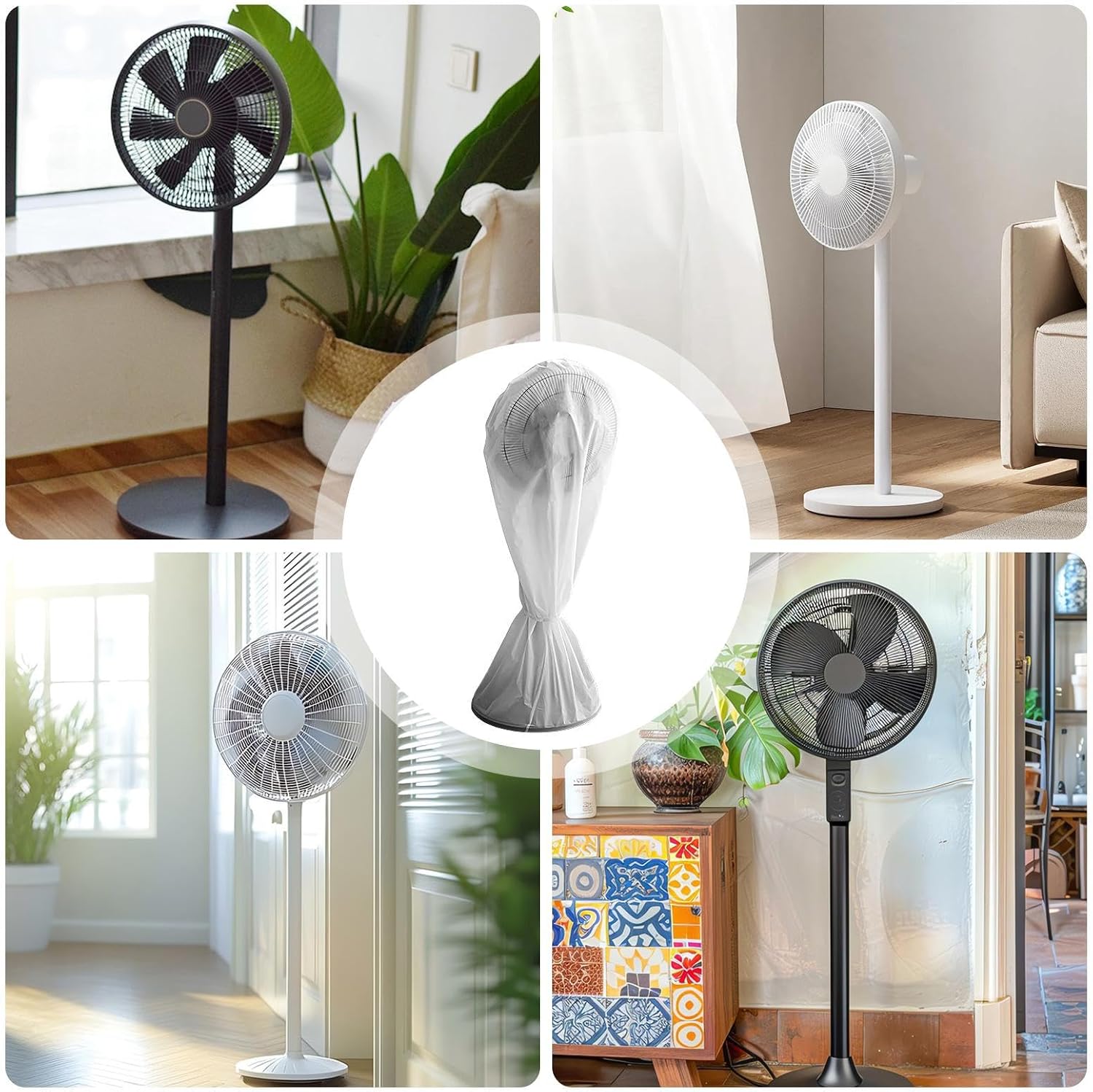 Standing Pedestal Dust Covers, Tower Fan Waterproof Protector for Hotel Restaurant, Child Safety Protective Case for Bedroom Office, Durable PVC Outdoor Fan Cover for Storage and Home Protection