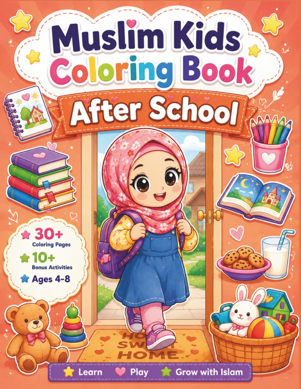 Muslim Kids Coloring Book: After School: A Cute and Simple Coloring Book for Muslim Toddlers and Young Children