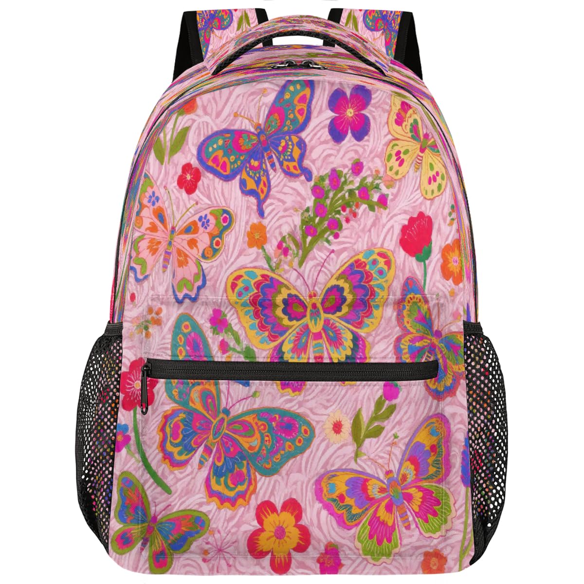 Mochila escolar de mariposas para ordenador portátil de 15.6 pulgadas de estudiantes y adolescentes 8