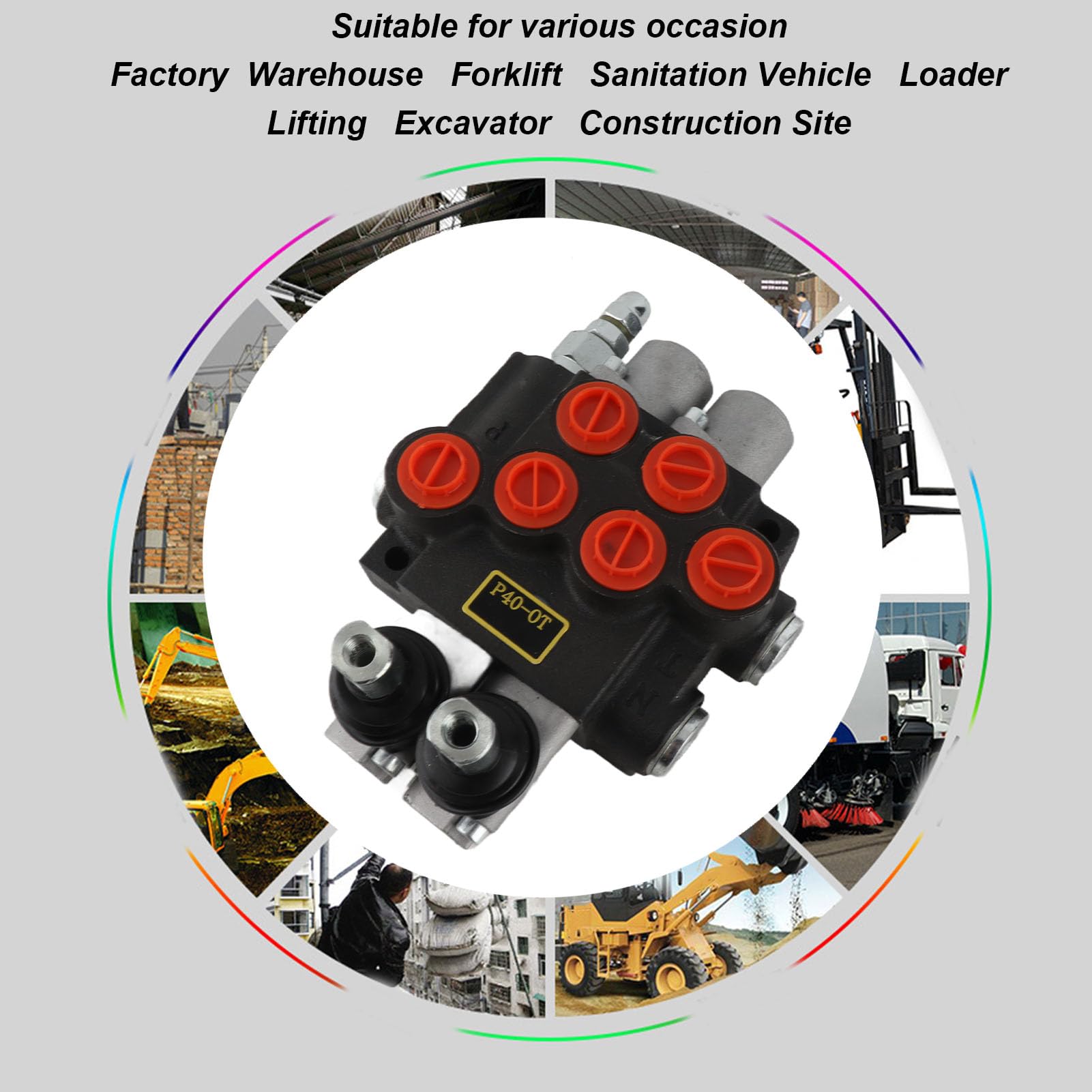 Annadue Zawór Hydrauliczny, 2-szpulowy Kierunkowy Zawór Sterujący, Hydrauliczny Dwustronnego Działania do Przyczepy do Ciągnika Siodłowego, Sterujący P40 OT, Suwakowy Sprzętu Rolniczego