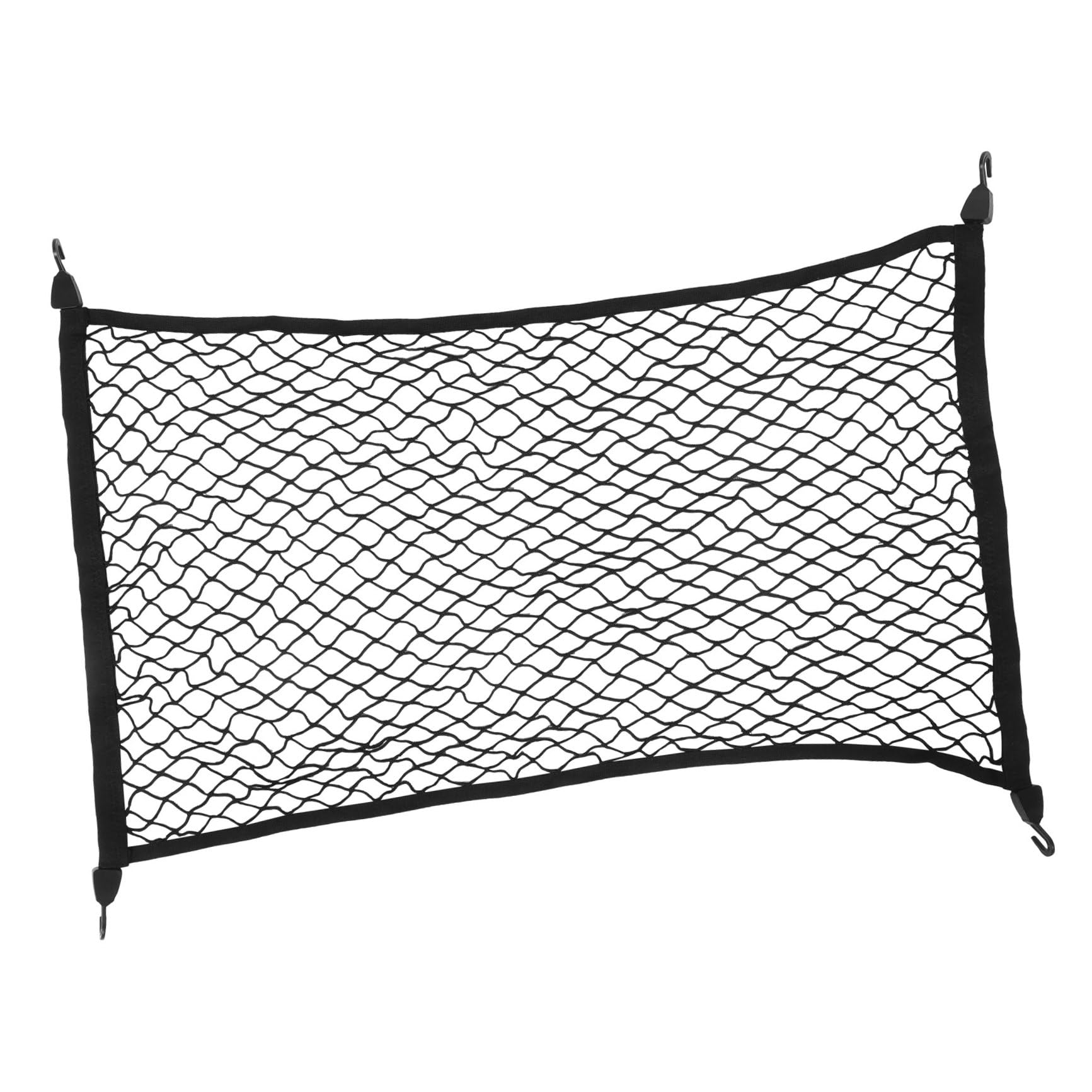 Filet de rangement pour coffre de voiture en polyester noir avec accessoires d'installation