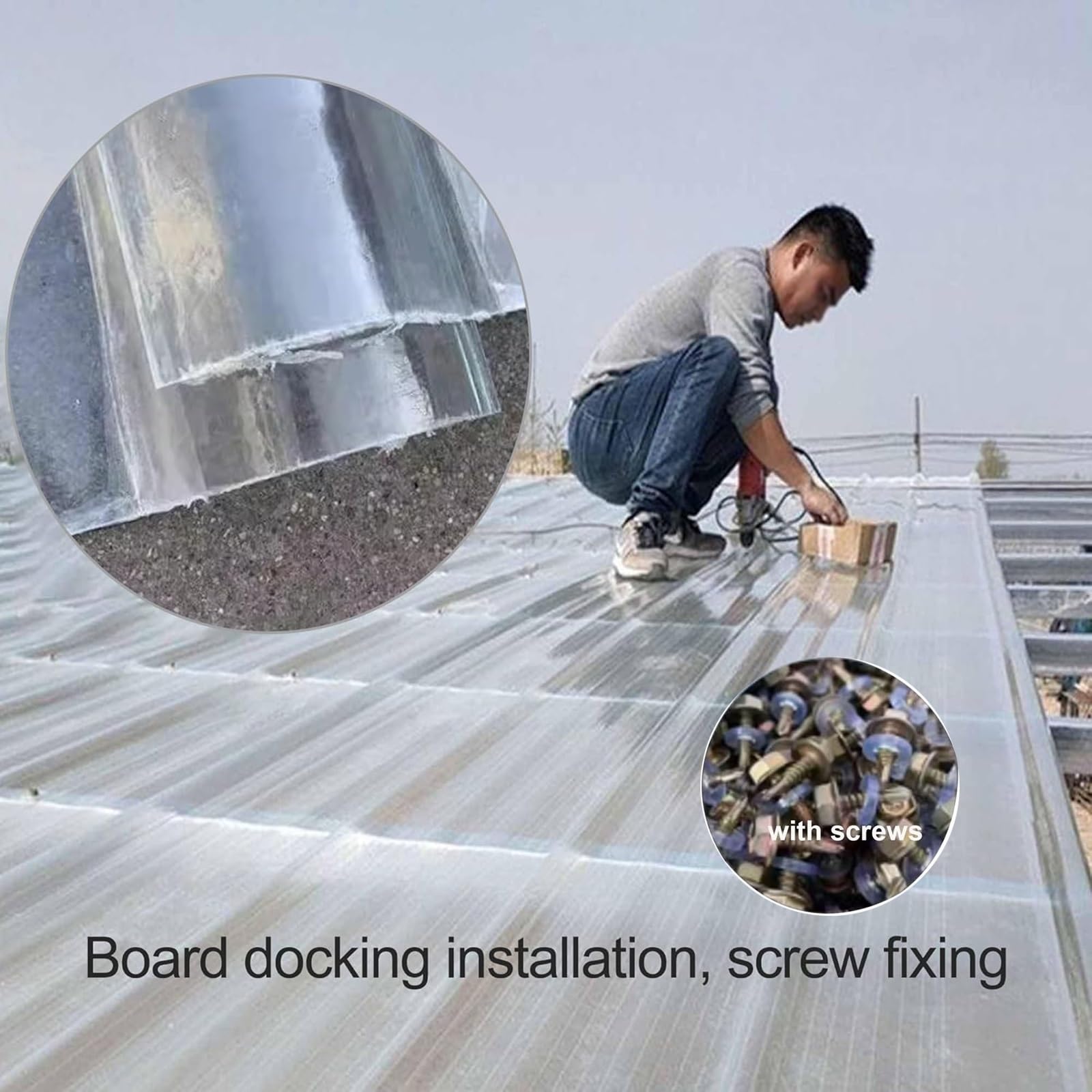QWEASDF Chapa Ondulada Protección UV,Chapa Tejado Exterior Paneles de Techo de Cobertizo de Garaje,Placa Ondulada Xtra Strong, Panel for Tejado Transparente FRP(3pcs,0.9 * 1.0m/35 * 39in)