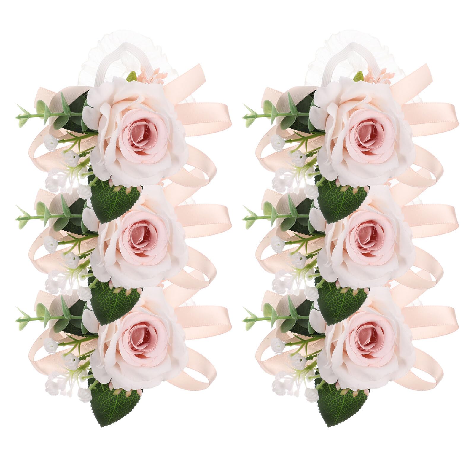 Braccialetto Floreale per Matrimonio 6 Pezzi Fiore da Polso Finto per Sposa e Damigelle D’Onore Decorazione da Polso Elegante per Feste Balli e Cerimonie Speciali