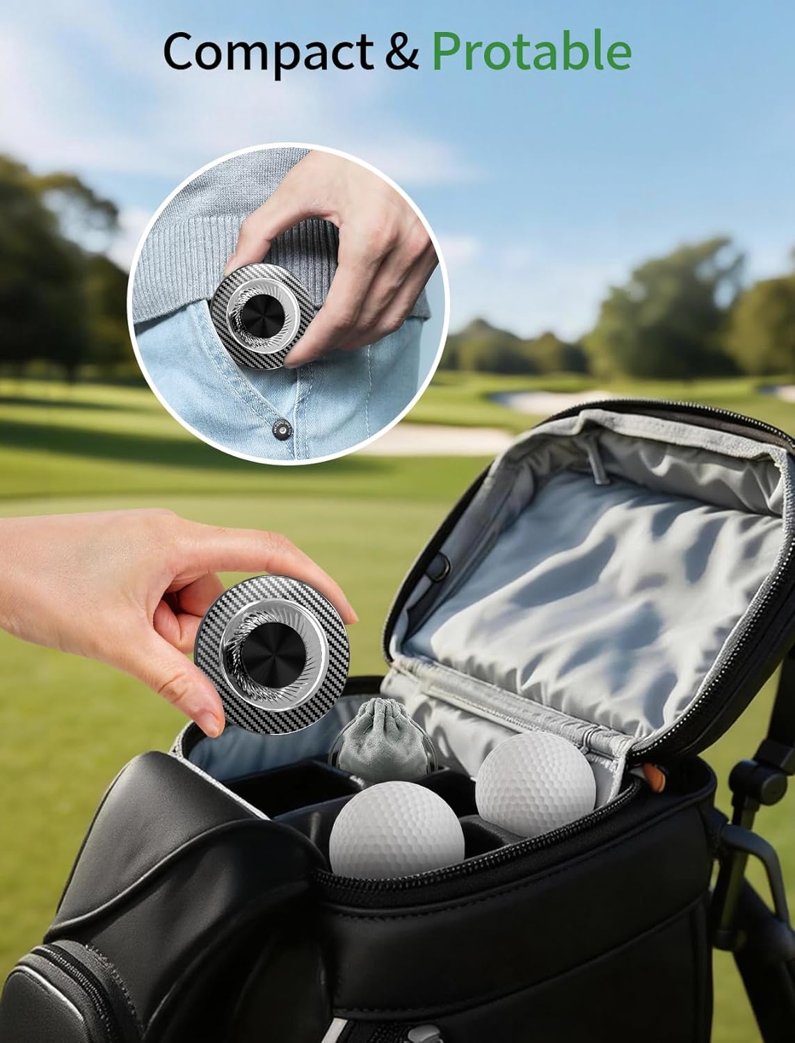 GBEAST Magnetic Golf Cart Phone Holder Compatible with MagSafe for iPhone 12-17 Series, 360° Rotation Golf Accessories for Men Women, N52 Magnets Phone Mount For EZGO/Club Car/Yamaha, Gifts for Golfer