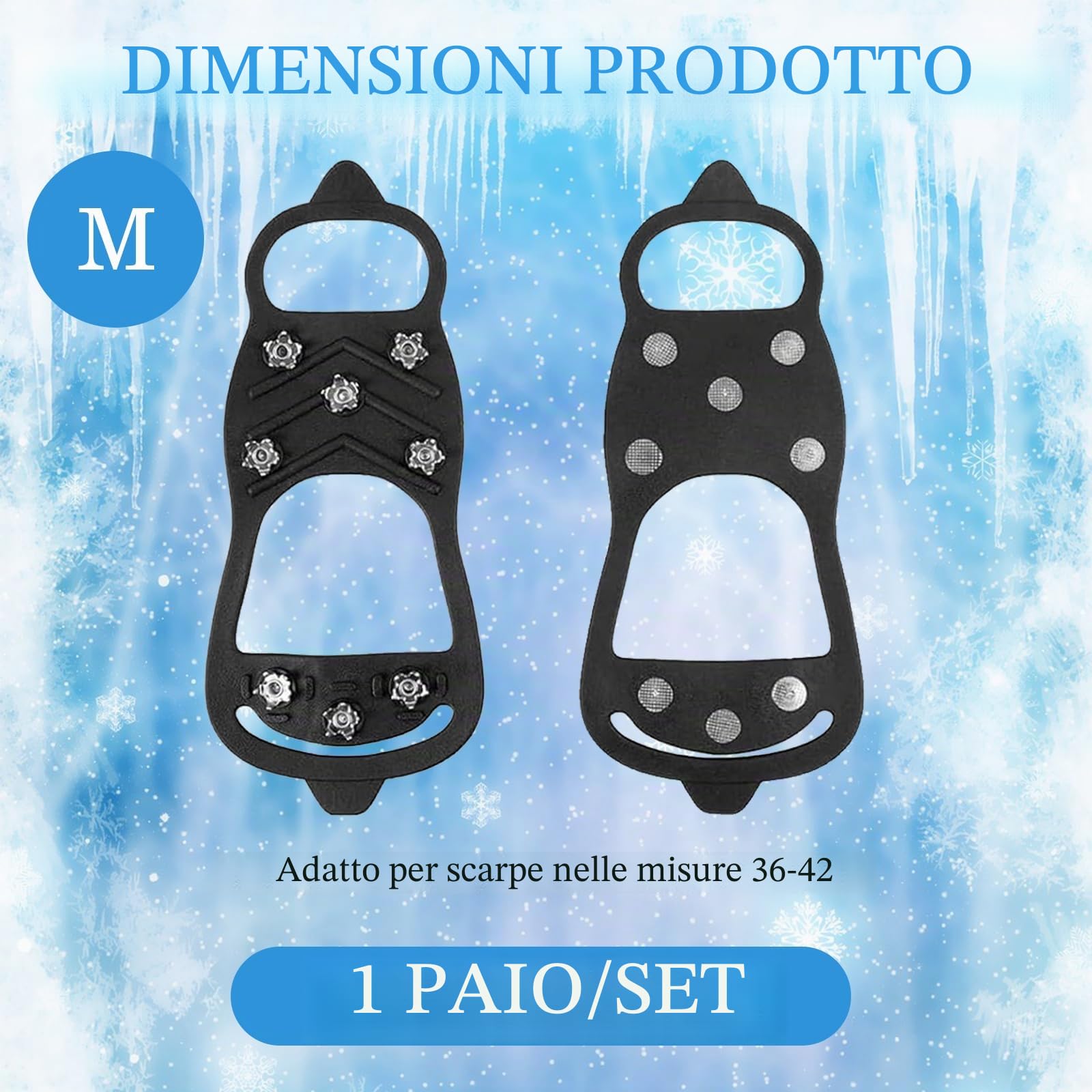 Ramponi per Scarponi Trekking Uomo, Borchie pere Scarponi da Montagna, Scarpe Trekking Donna Ramponi da Ghiaccio, Escursionismo Ramponcini pere Scarpe per Sport Invernali All'Aria Aperta