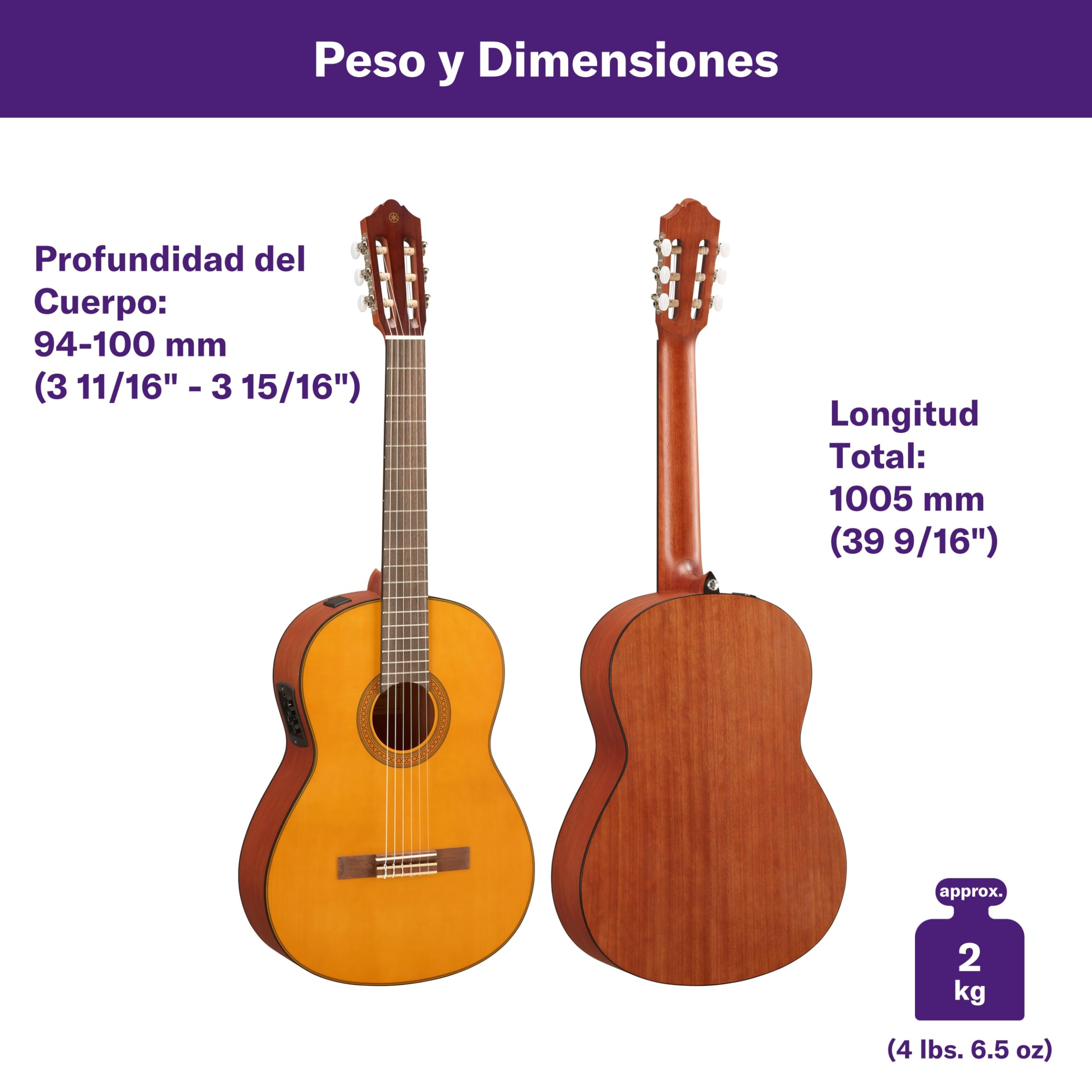 YAMAHA CGX122MC Guitarra Clásica Electroacústica Tamaño Completo – Tapa Maciza de Cedro, Escala 650 mm, Cuerdas de Nylon, Sonido Cálido y Rico, Ejecución Cómoda, Previo System73