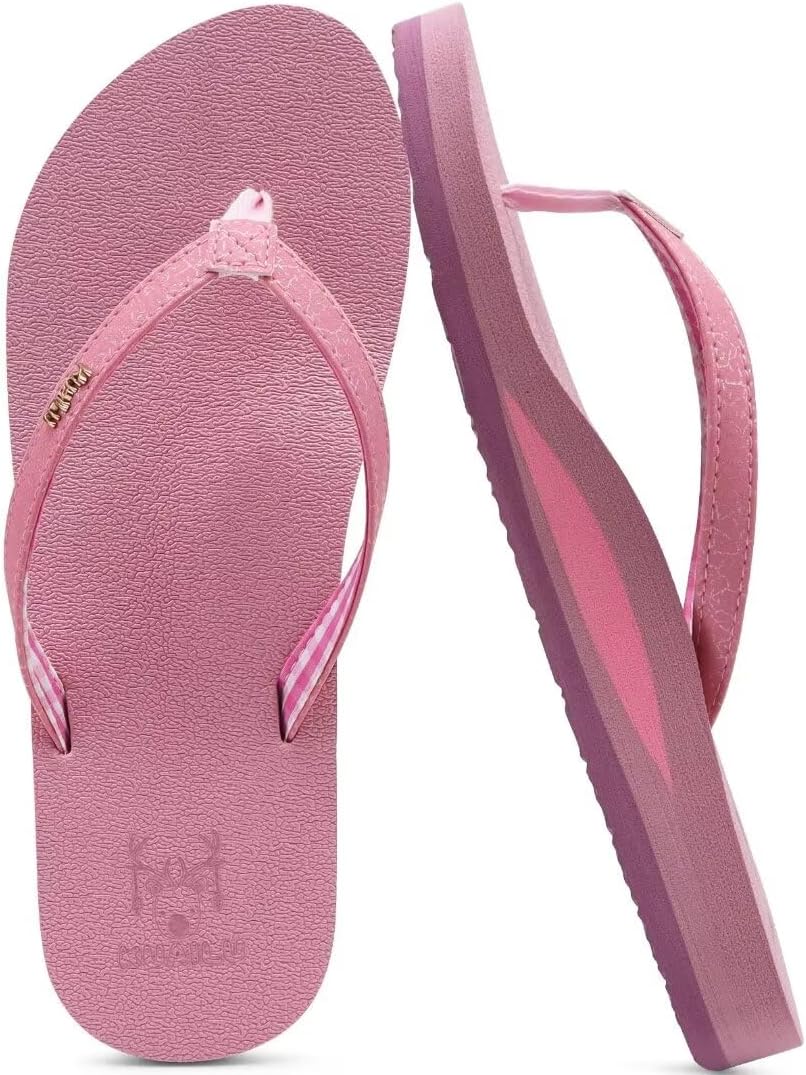 KuaiLu Womens Arch Support Flip Flops Comfortable Yoga Mat Slip on Summer Beach Walking Thong Cushion Sandals