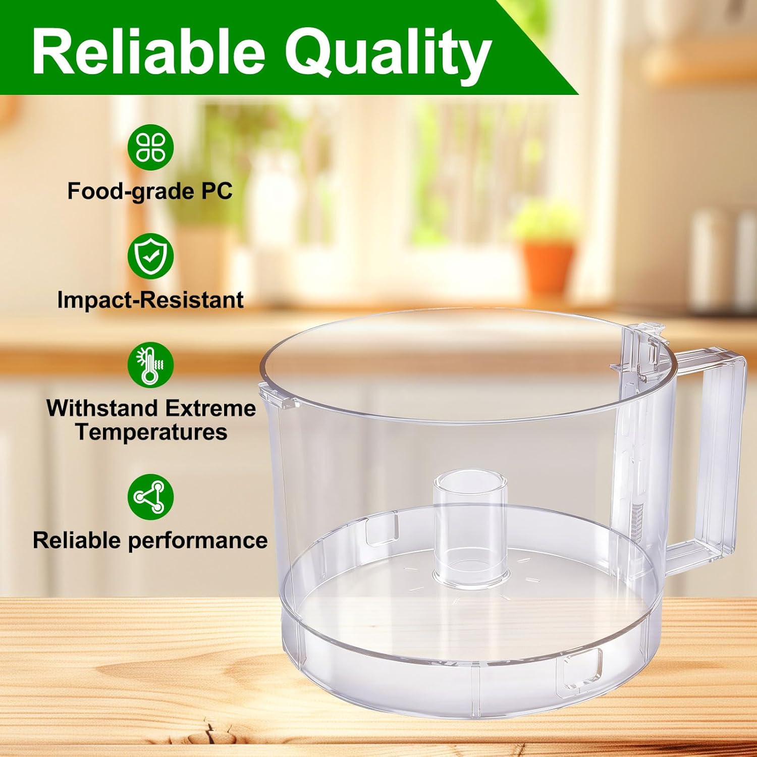 7-Cup Food Processor Work Bowl Compatible with Cuisinart DLC-10 Series（2tabs ONLY）,DFP-7JBS（2tabs）,Replace#: FP-631AGTX,FP-631AGTX1,Note: This is a replacement for the one with 2 tabs on the rim ONLY