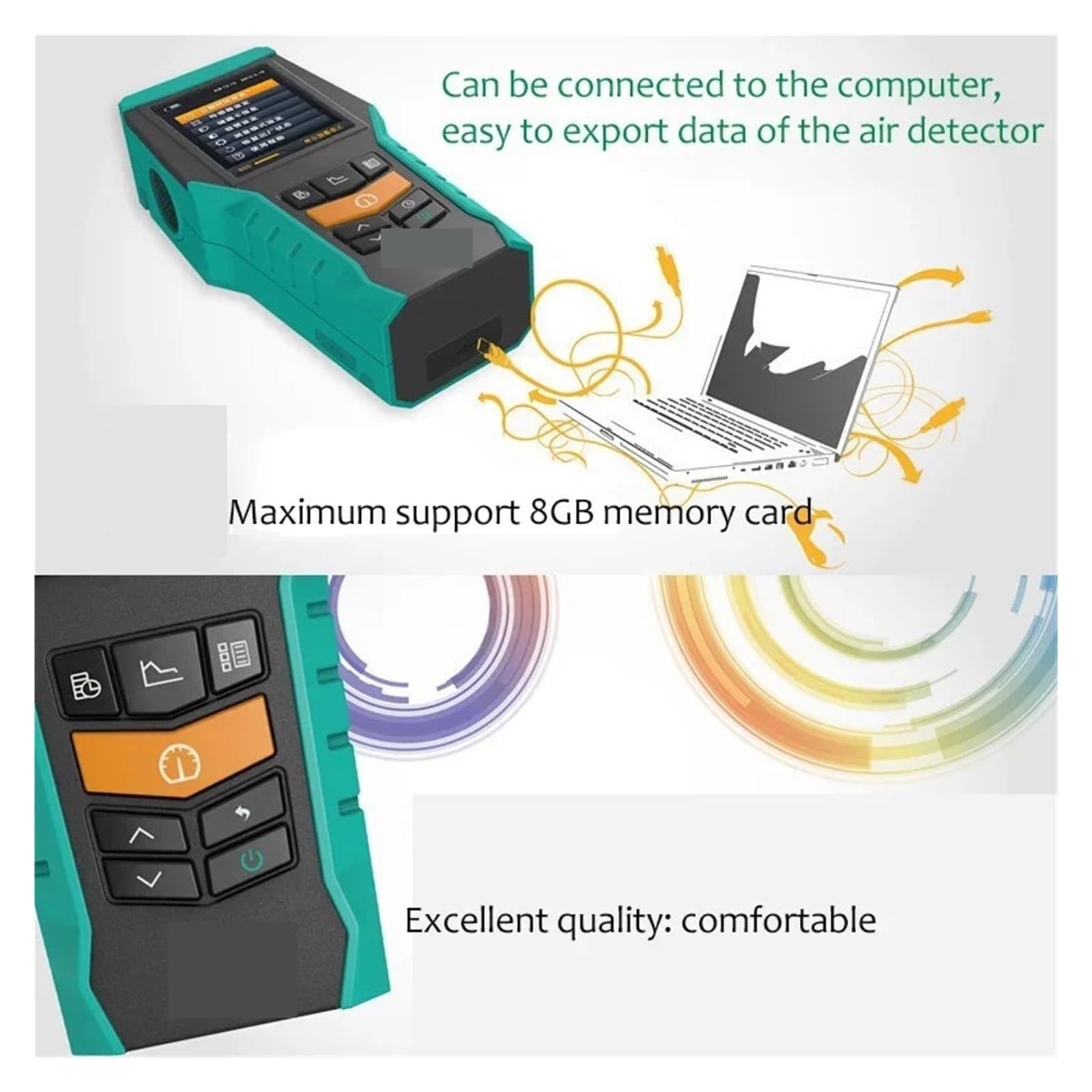 Rilevatore di gas, Rilevatore di formaldeide PM2.5 PM10 TVOC HCHO PM 2. Monitor CO2 Analizzatore gas LCD da,4 pollici protezione 'aria for la casa,per casa e camper