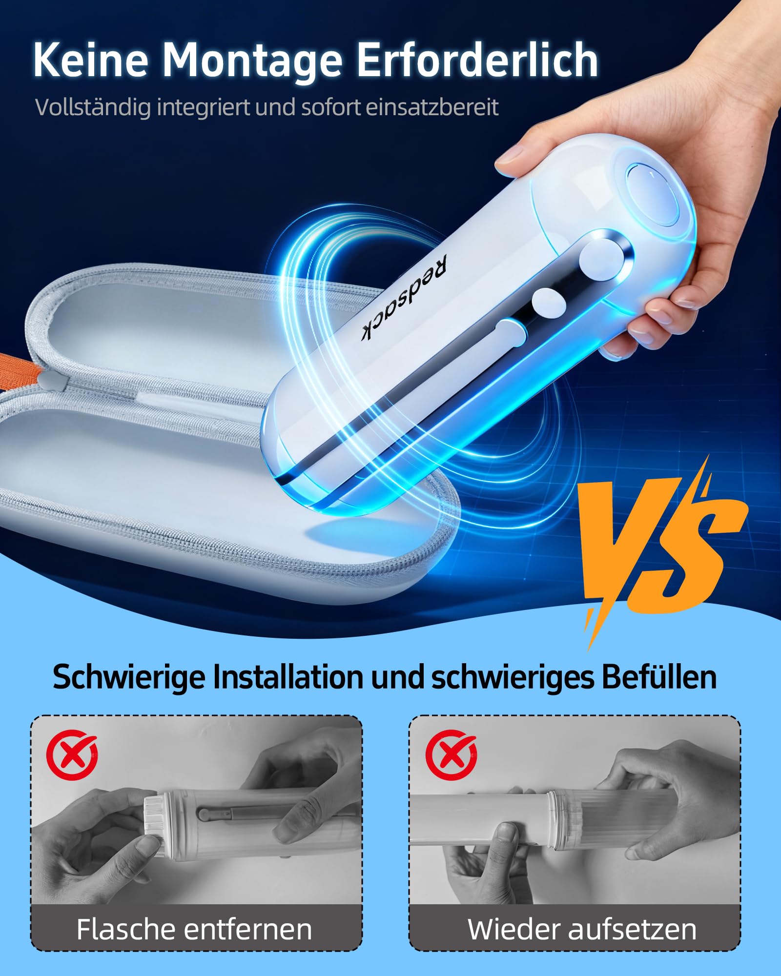 Elektrisches Bidet Tragbares 200ml,Wiederaufladbar Reise Po Dusche,Mobiles Bidet Handbrause Faltbare,Anti-Rutsch Wasserdichtes Intimdusche,Portable Bidets mit Wasserspeicher für Männern Frauen (Weiß)