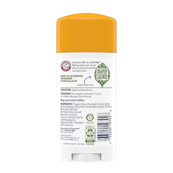 Arm & Hammer Essentials Deodorant with Natural Deodorizers, Unscented - Buy Packs and SAVE (Pack of 2)