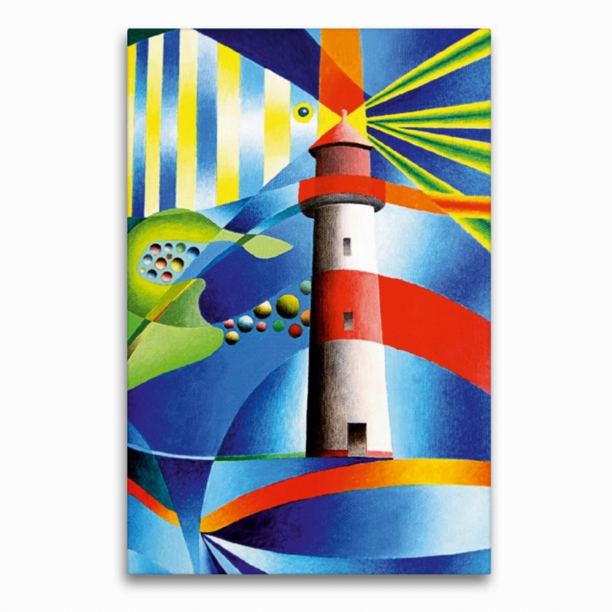 Premium Textil-Leinwand 60 x 90 cm Hoch-Format Leuchtturm List Ost, Sylt | Wandbild, HD-Bild auf Keilrahmen, Fertigbild auf hochwertigem Vlies, Leinwanddruck von Gerhard Kraus