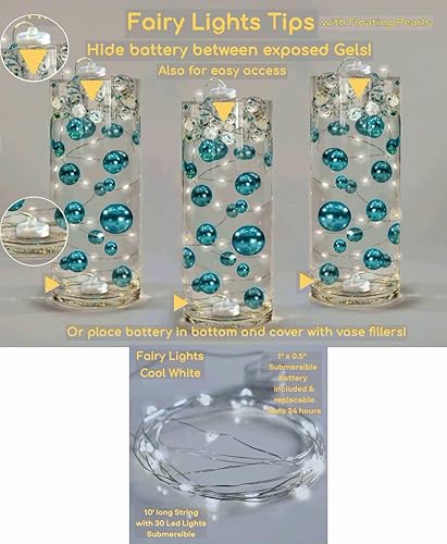 Miniatura 5 de Perlas plateadas flotantes  Brillantes  Tamaños Jumbo  con kit de geles de agua transparentes imprescindibles para el mejor efecto flotante  Llena 1