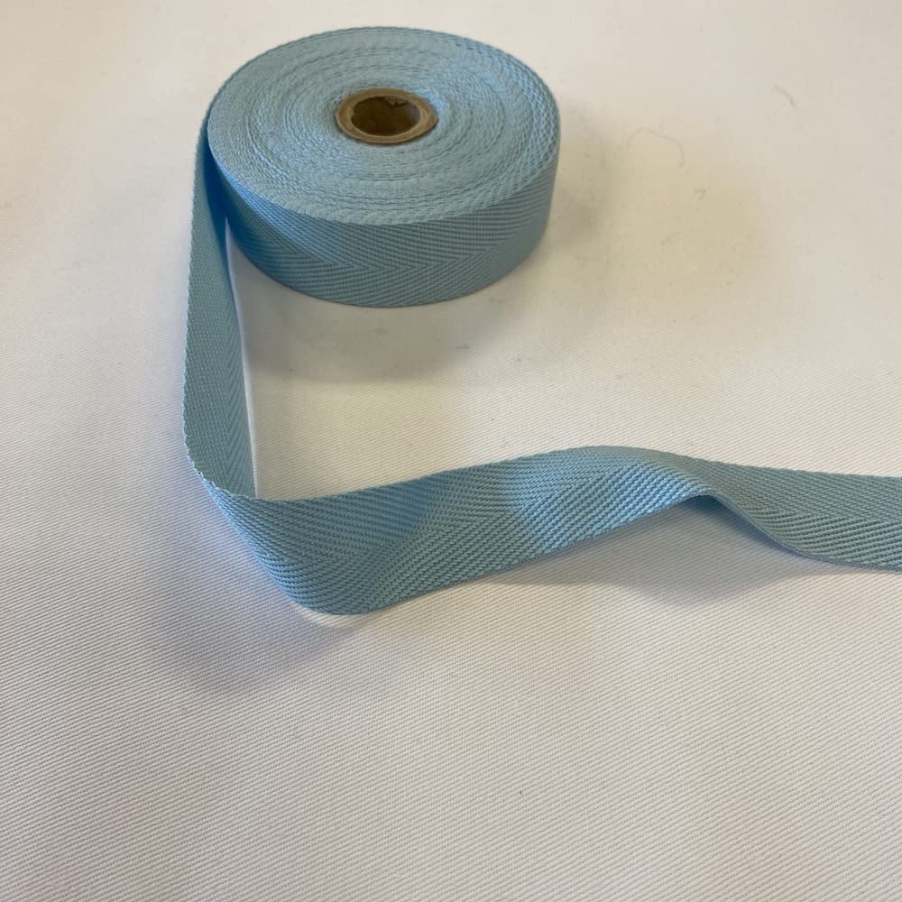 25mm Acrylic Herringbone Webbing Tape (Per Metre) (Pale Blue)