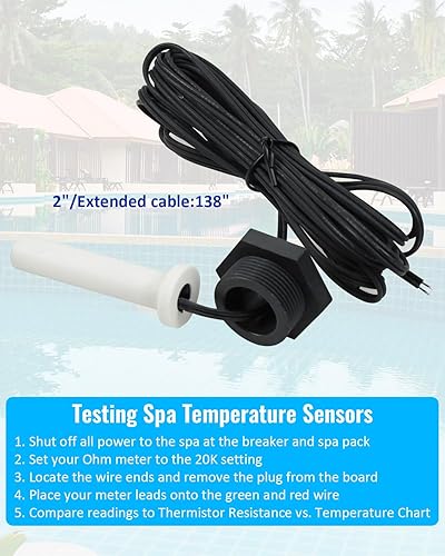 Miniatura 5 de Sensor de temperatura R0456500, apto para JandyZodiacLegacy piscina y calentadores de spa, reemplazar R0456600 R0523900 R0477300 6204-209