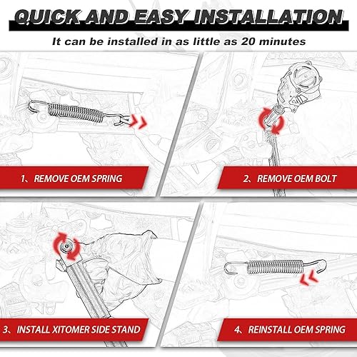 Miniatura 5 de Xitomer Soporte lateral ajustable para motocicleta de 0 a 3 pulgadas para V-STROM 1000 DL1000 2014-2019 / V-STROM 1050 DL1050 2020 2021 2022 2023