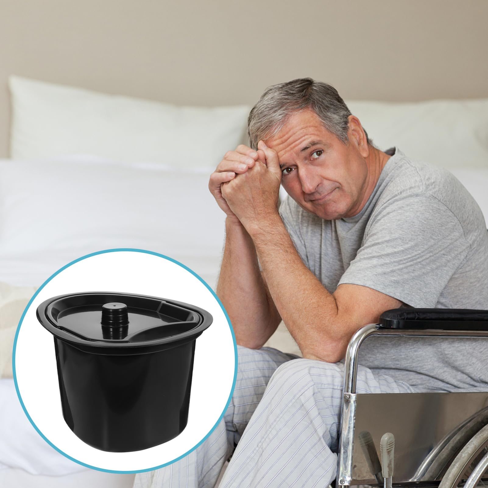 Vasino Set Stili multipli per Anziani e Donne in Gravidanza in Plastica Pratico Secchio per Urine con Coperchio Set Stili multipli e Accessorio per Bagno e Letto