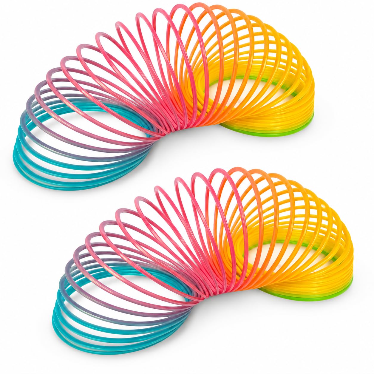 D.A.Y. Republic 2 Large Colourful 7.5cm Rainbow Spring, Lucky Dip Prizes