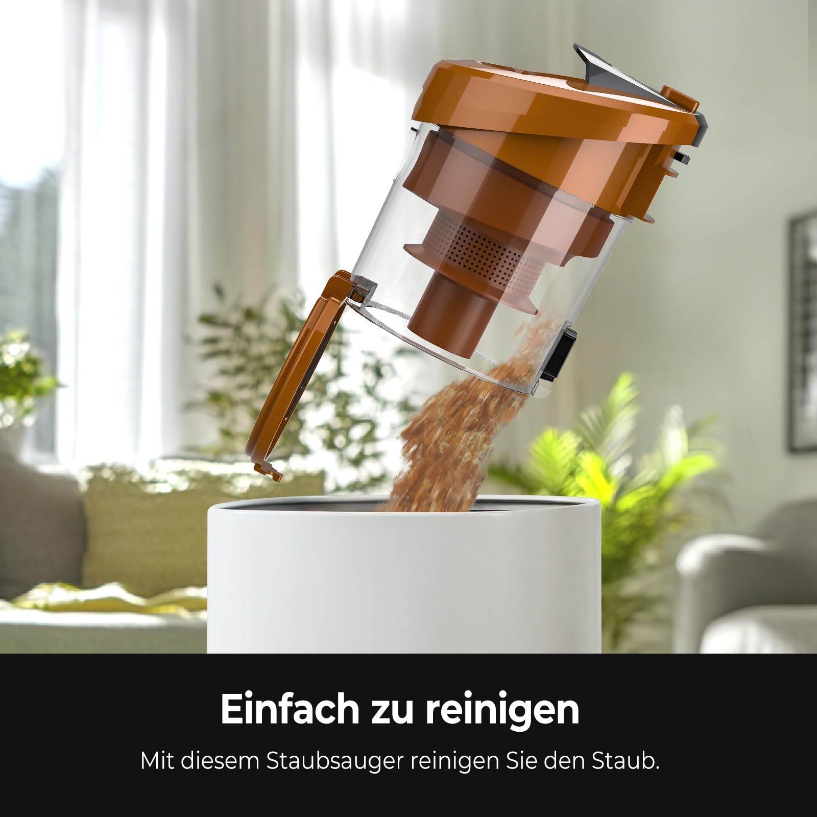 Beutelloser Staubsauger 3300W mit Zyklon-Technologie, 3L Staubbehälter & 5m Kabel, Starke Saugleistung Bodenstaubsauger für Tierhaare, Hartböden & Teppiche, Waschbarer Filter, Geräuscharm (E)