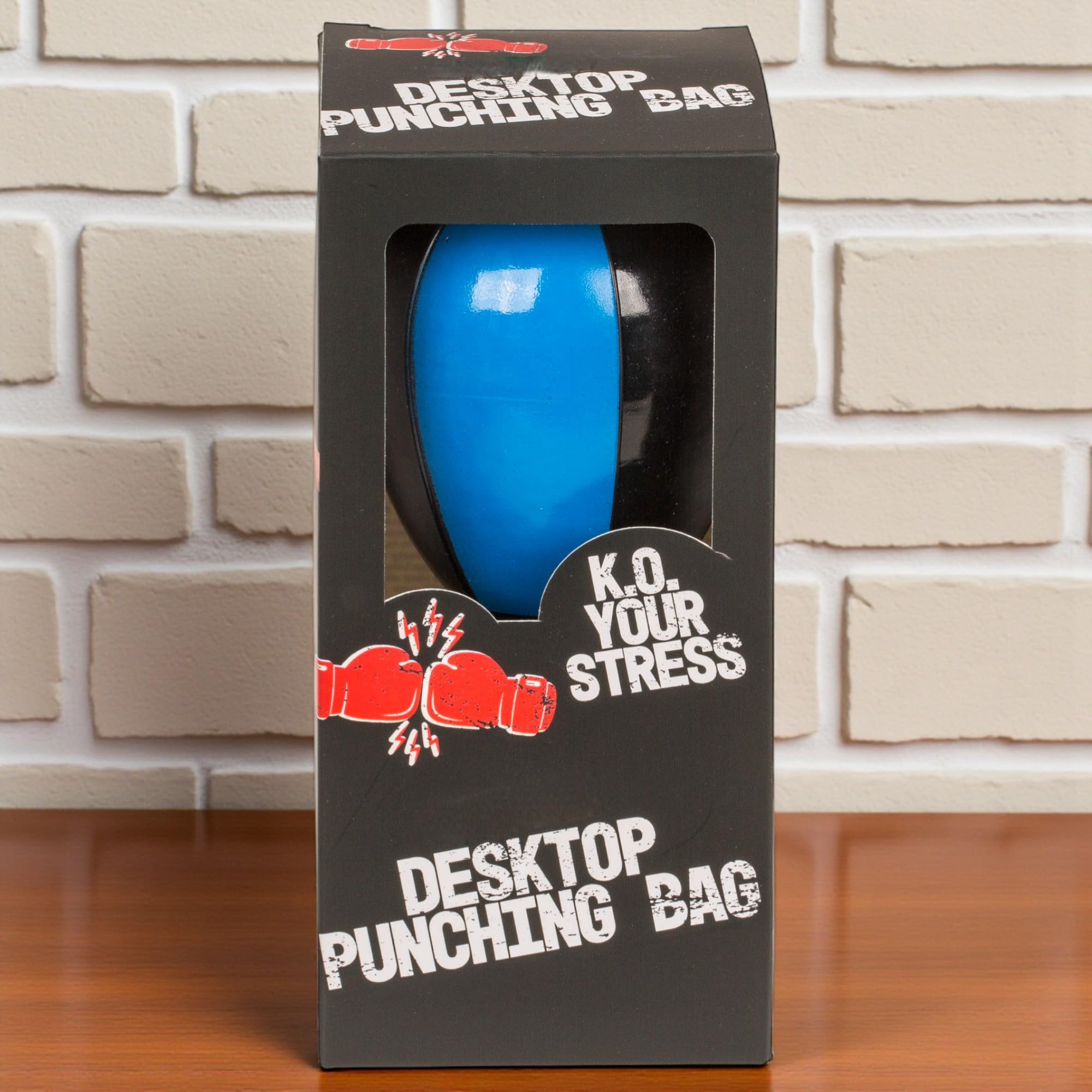 MIJOMA Borsa da boxe da scrivania 16 cm – Antistress Punching Ball con ventosa, colore casuale – Divertente antistress per ufficio e home office