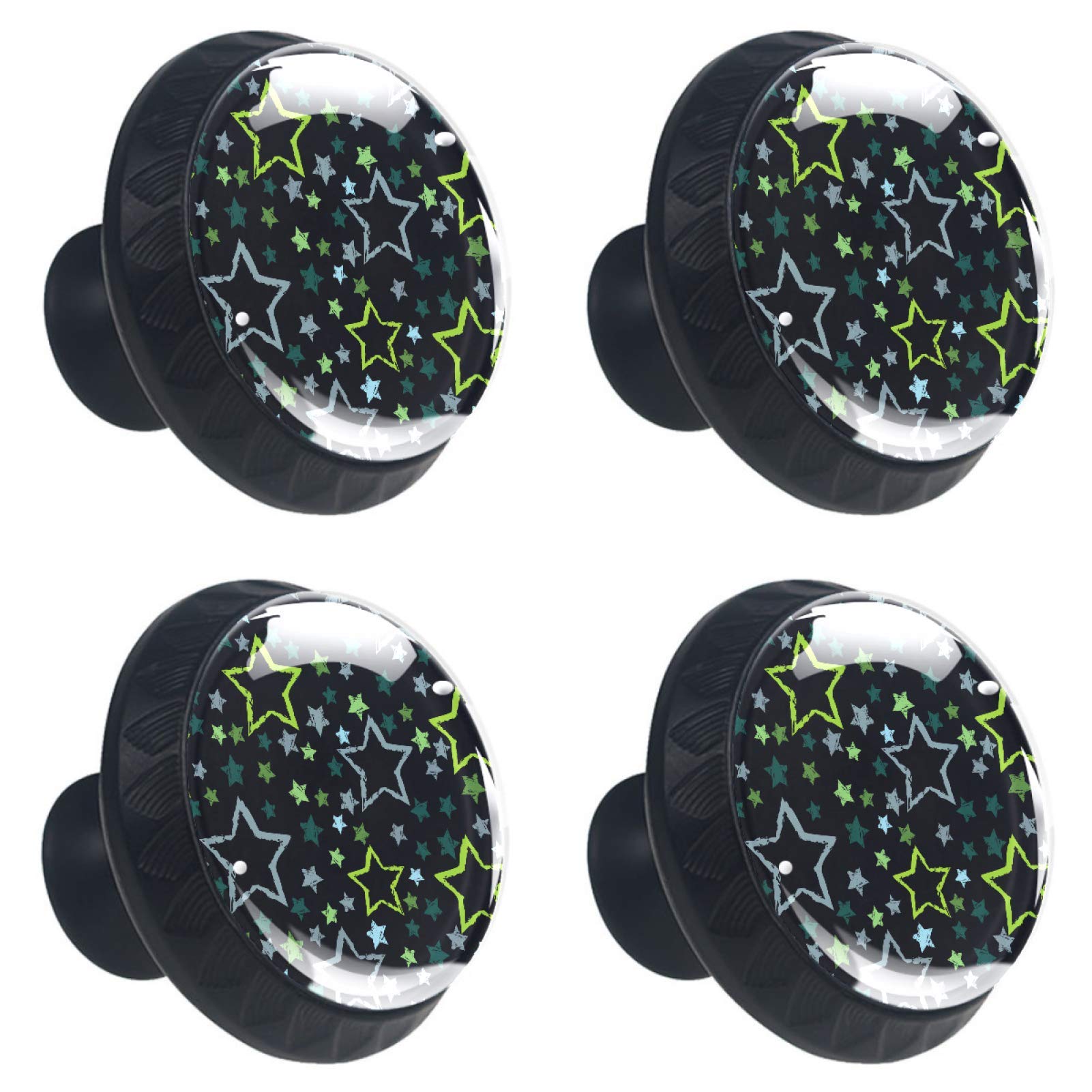 Boutons de meuble pour remplacer les vieilles poignées, lot de 4 étoiles en verre