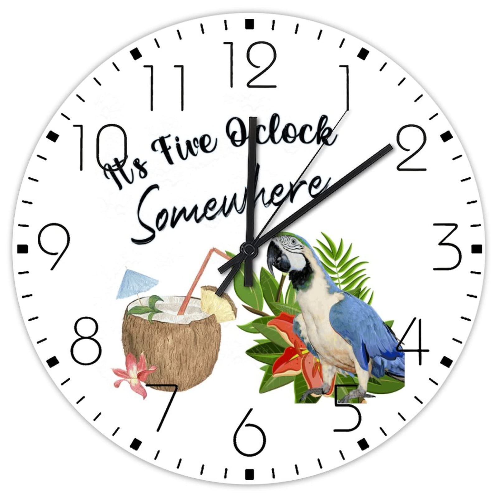 Horloge murale moderne en bois durable et design tropical haut de gamme