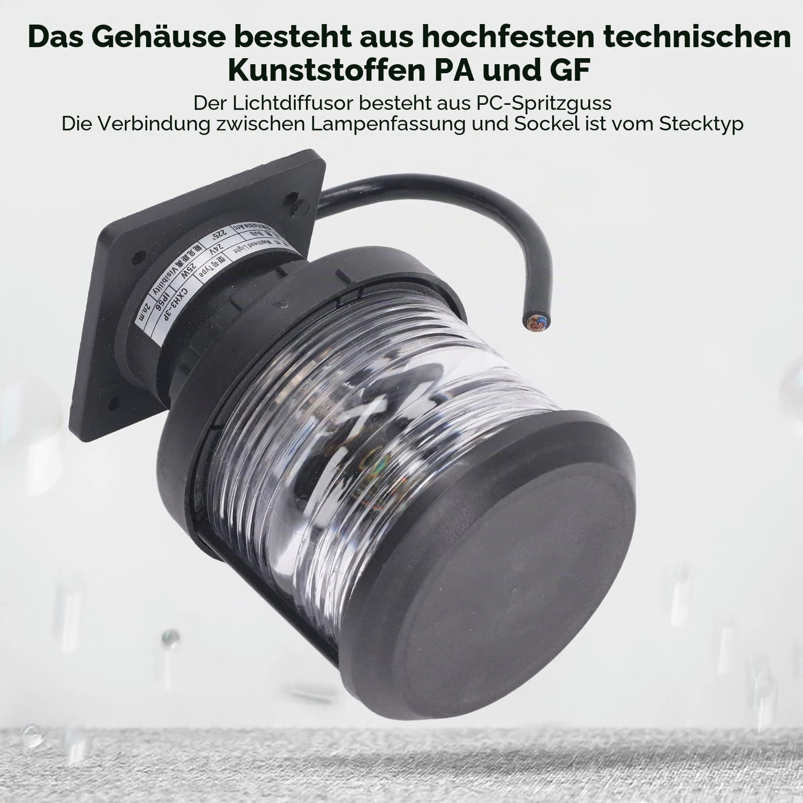 Masthead Light, LED Marine Navigation Light 225 Grad, IP56 Wasserdicht, 2 Seemeilen Sichtbarkeit für Segelboote
