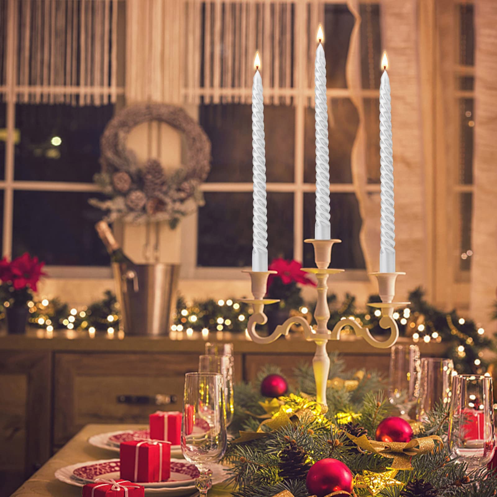 Candele In Cera D'Api Pura Per La Casa - 200 Candele Sottili E Alte + 5 - Foto 2
