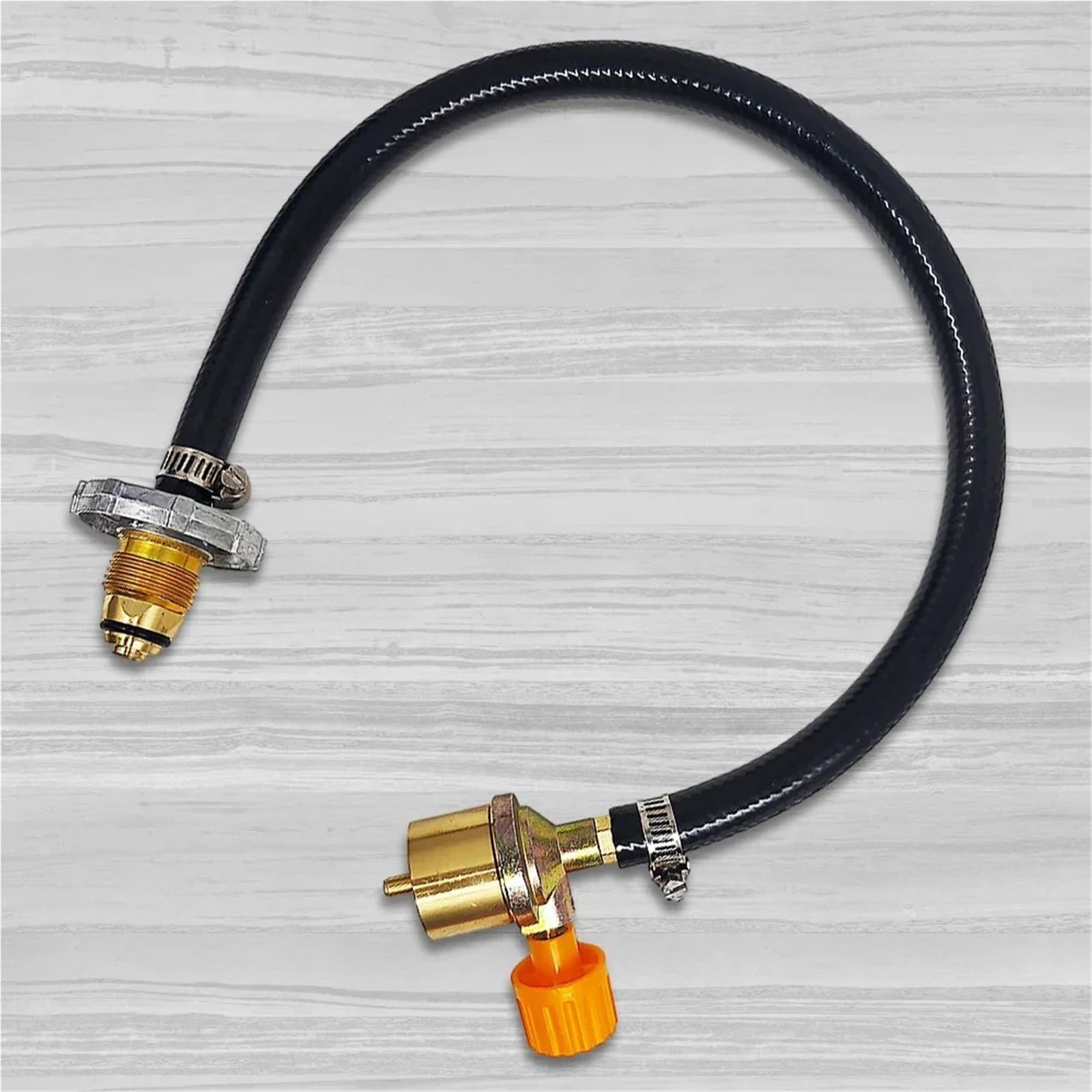 Adaptador de manguera cilíndrica, adaptador de recarga de propano, conexión de gas de cobre con válvula de control de encendido y apagado