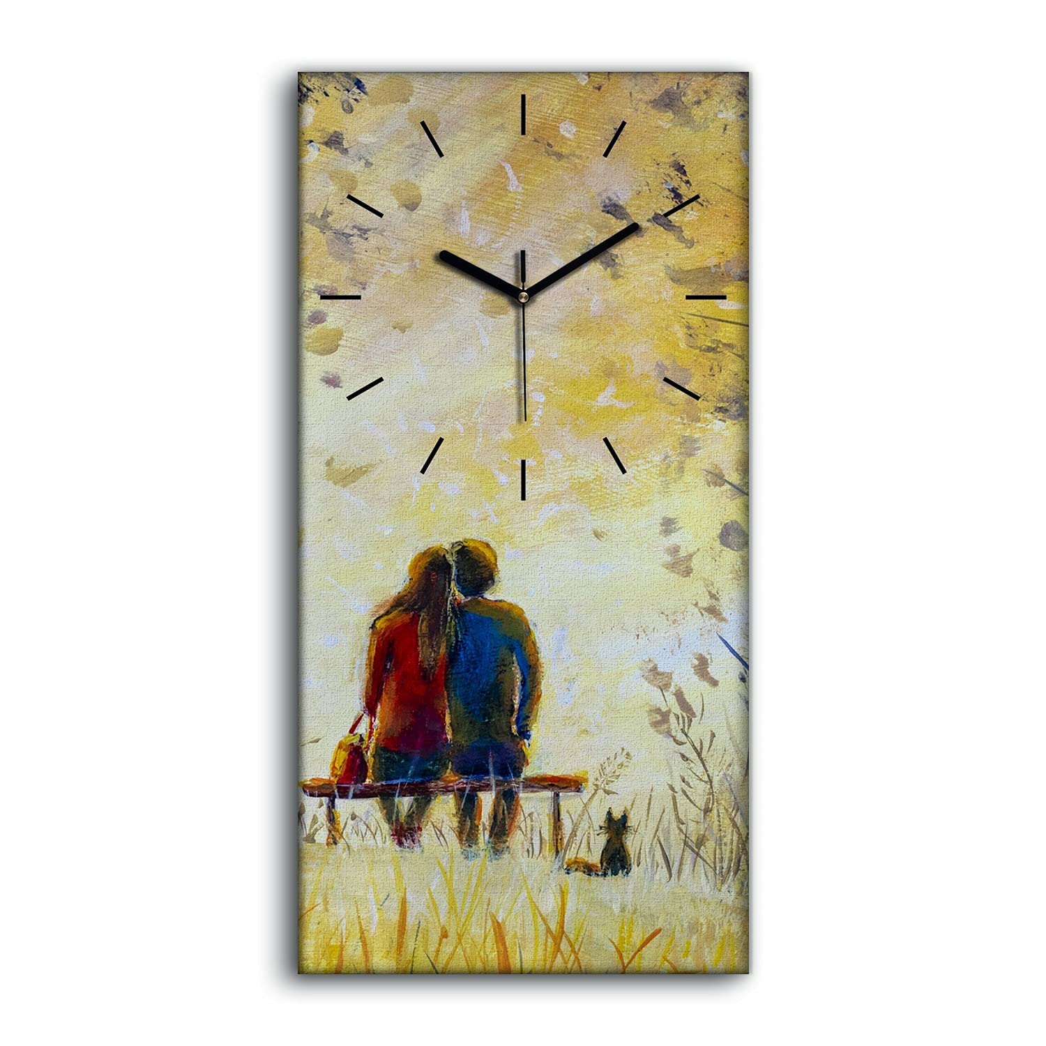 Horloge sur toile avec mains noires et mécanisme silencieux performant