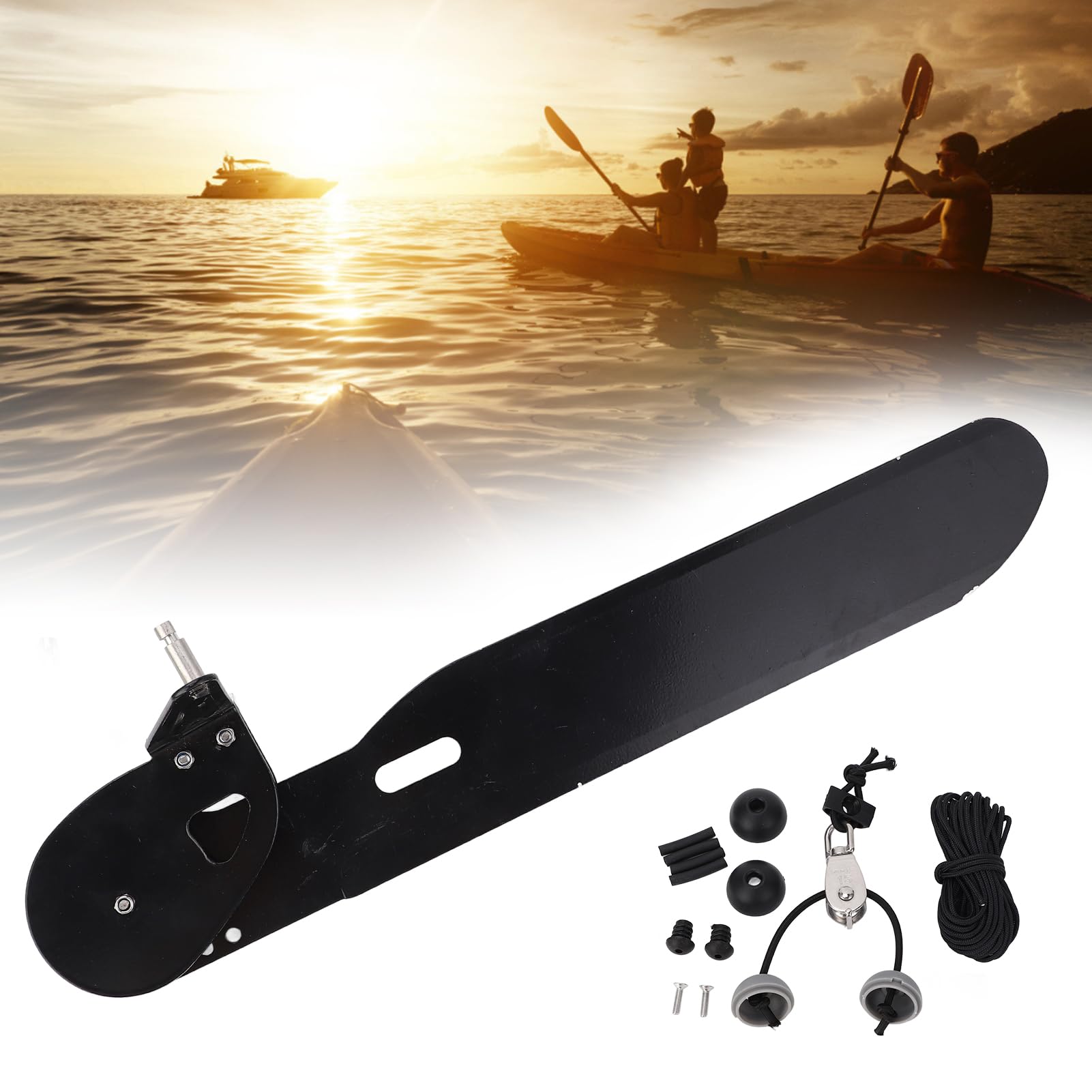 Kit di controllo del piede in canoa in lega di alluminio per barche da pesca in kayak