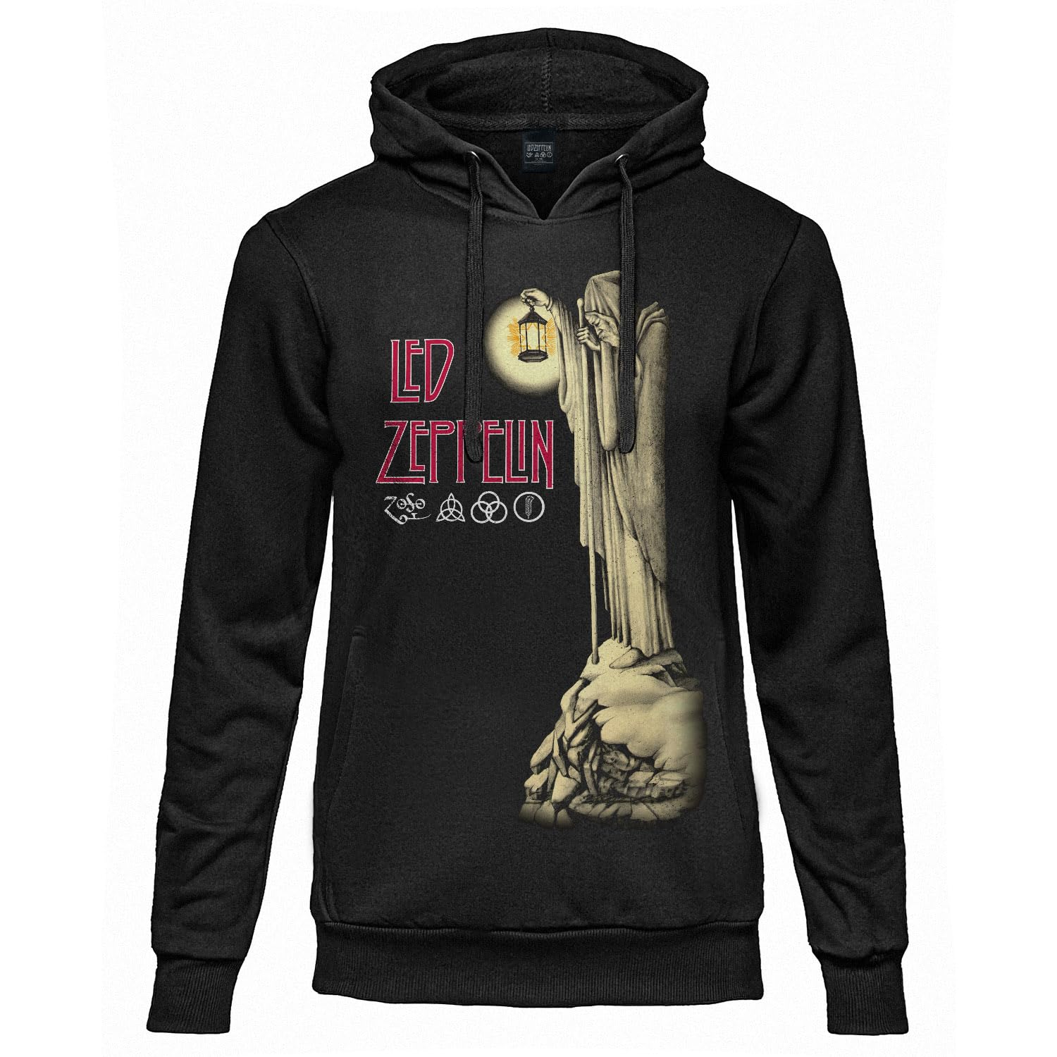 Led Zeppelin Felpa Ufficiale The Hermit. Felpa con Cappuccio Unisex in Cotone. vestibilità Regular per Adulto e Ragazzo