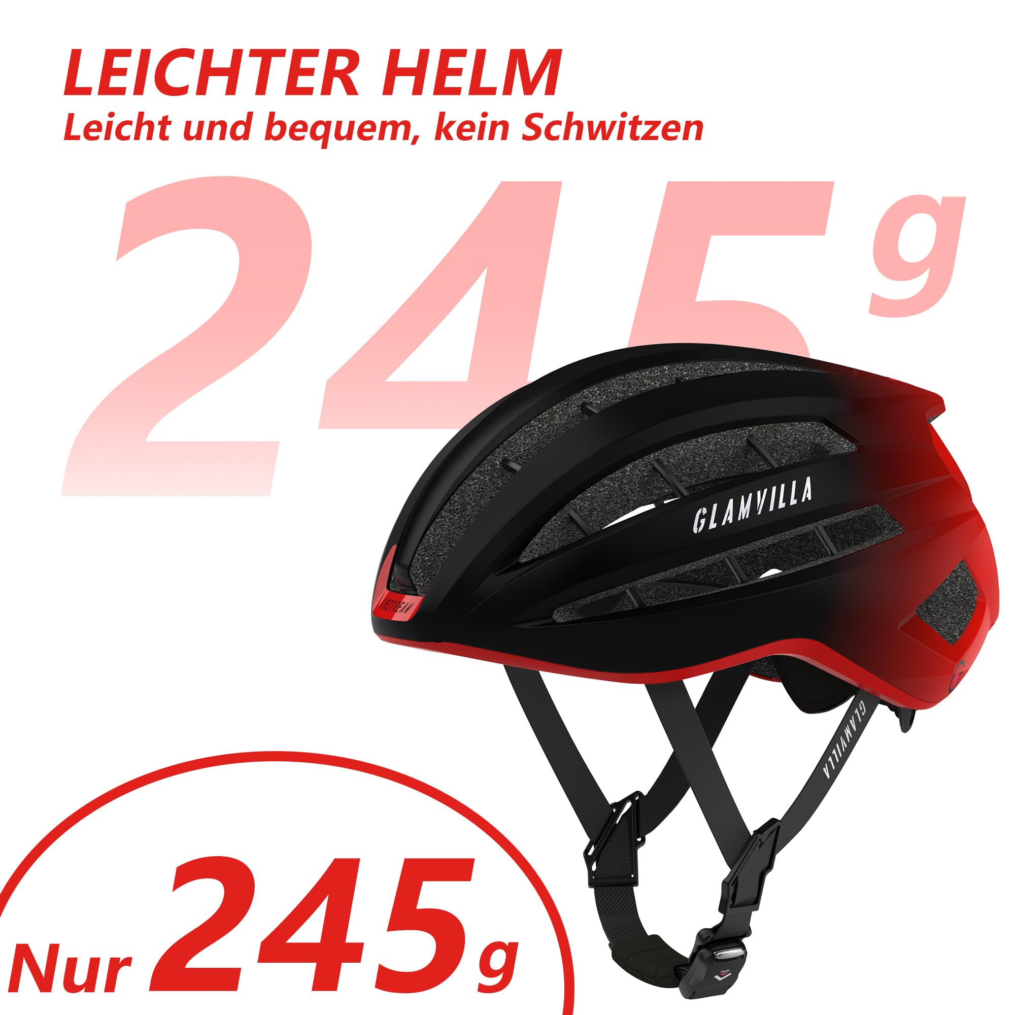 Casco da bici da corsa per uomo e donna, da città, da trekking, professionale, ultra leggero, ventilato, con fibbia magnetica a scheletro