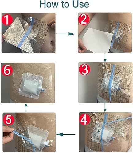 Miniatura 6 de Bolsa de ostomía impermeable para ducha con almohadilla no pegajosa para colostomía, ilostomía, bolsa de urlostomía, protector de ducha, 12 x 13.7,